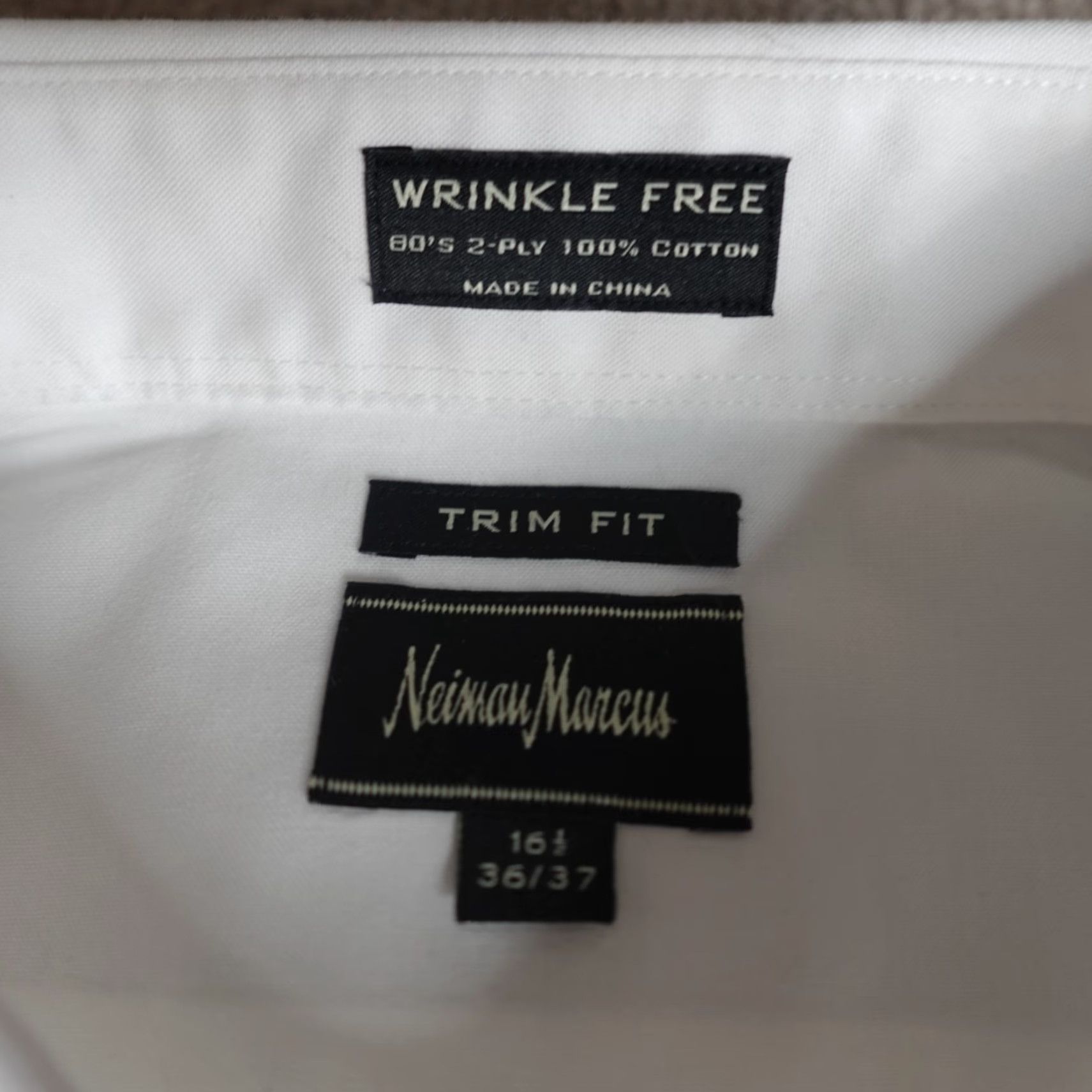 Neiman Marcus Neiman Marcus Shirt Large 16.5 White The Perfect Shirt Trim Fit NEW Shirt Casual Mens Button-Up Cotton White 1990s Preppy Vintage No Size US L / EU 52-54 / 3 - 3 Thumbnail