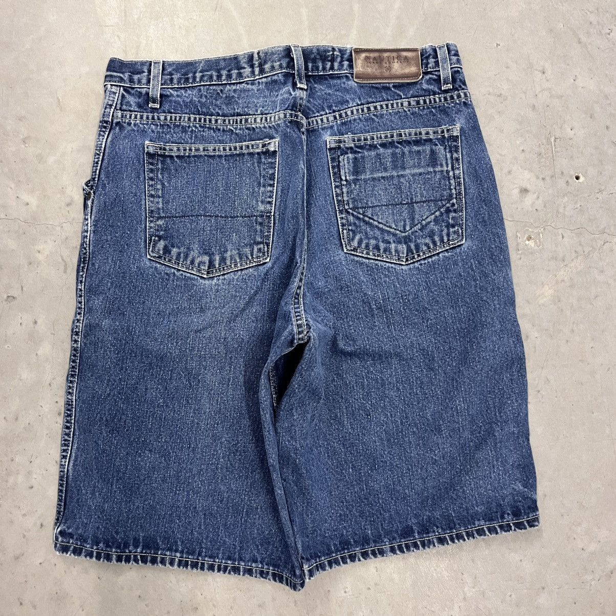 Nautica × Vintage Vintage Y2K nautica blue Jean shorts 36 waist leather tab Size US 36 / EU 52 - 1 Thumbnail