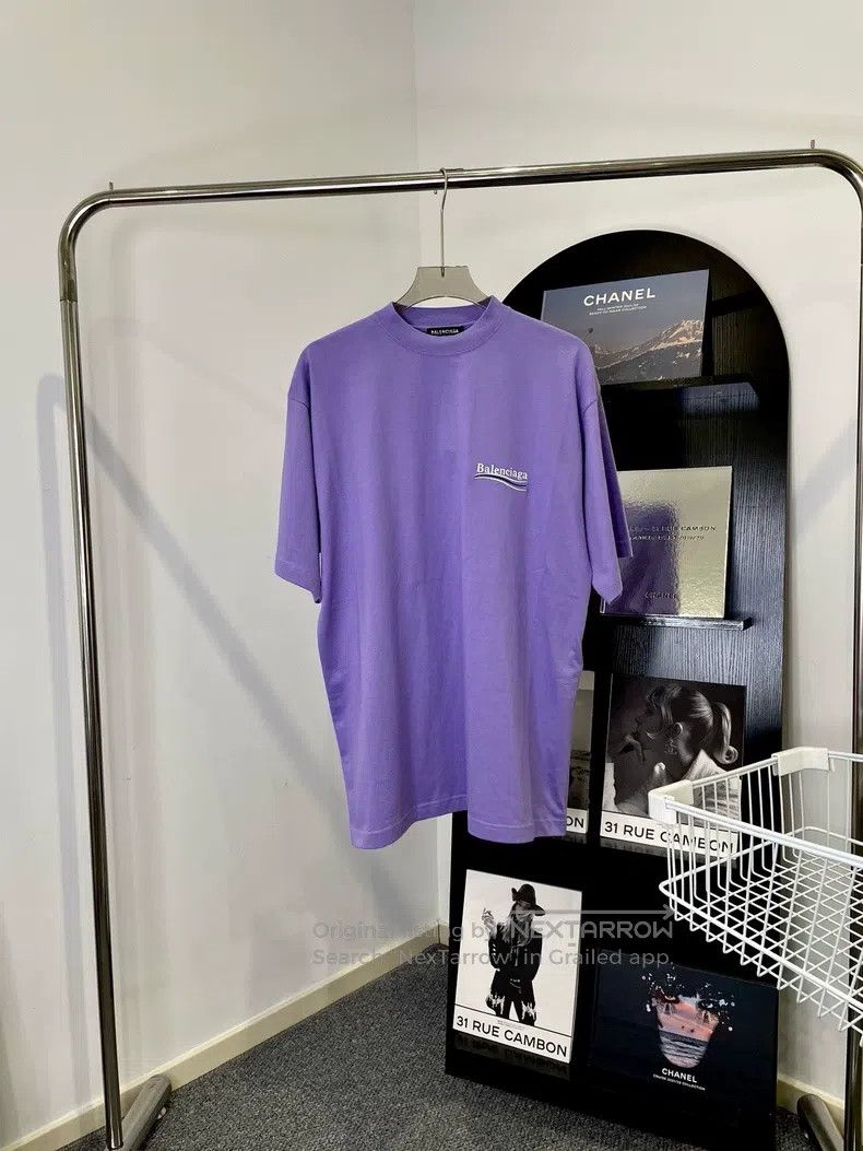 Balenciaga Balenciaga White Coke Embroidered Purple T-Shirt Size US XXS / EU 40 - 1 Thumbnail