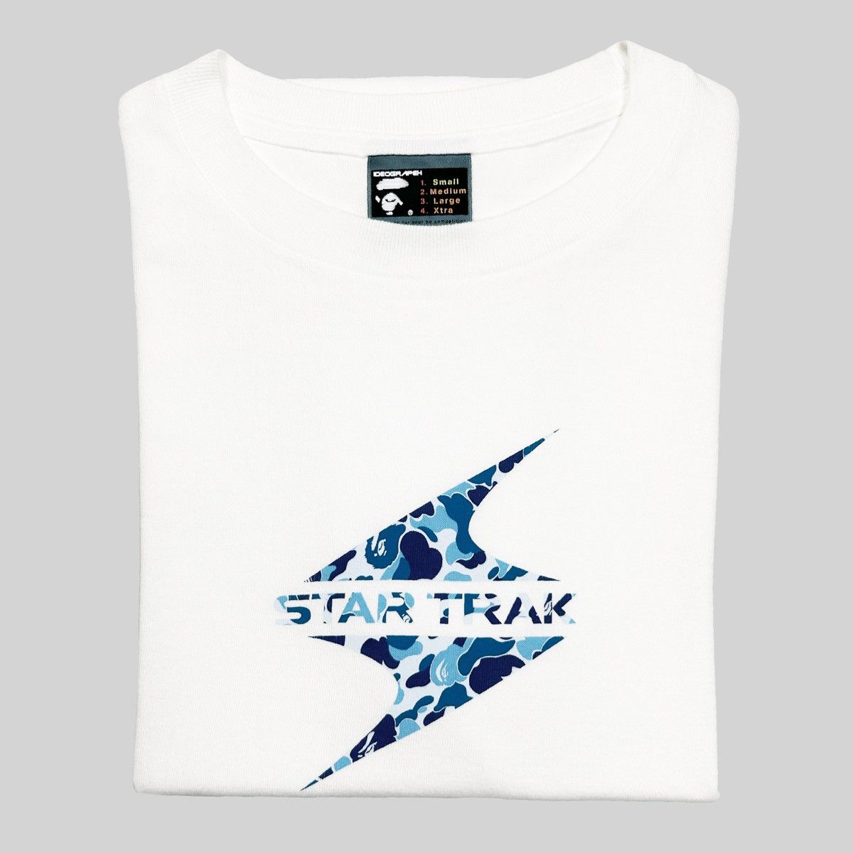 image of Bape Star Trak Tee in White, Men's (Size Small)