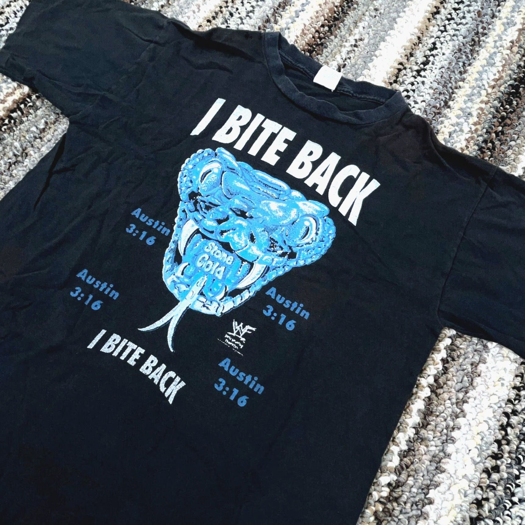 Vintage VINTAGE Stone Cold Steve Austin Shirt Men Large Black WWF Tee Single Stitch USA Shirt Size US L / EU 52-54 / 3 - 2 Thumbnail