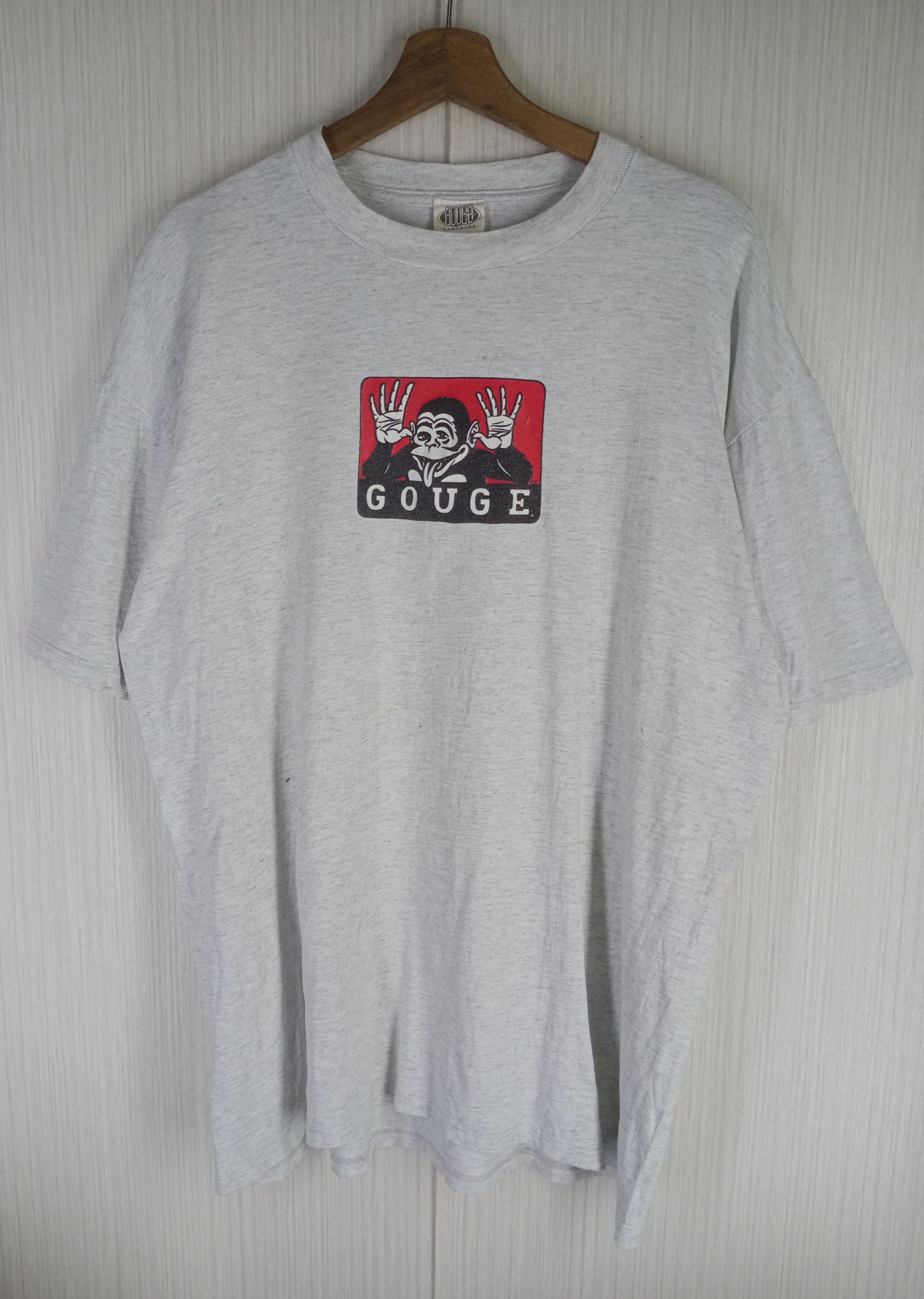 Hook-Ups Rare Vintage 90s Gouge Skateboard Big Logo Tshirt Size US XL / EU 56 / 4 - 2 Thumbnail