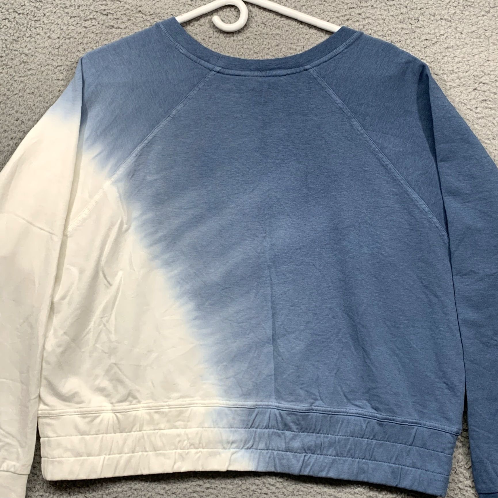 Vintage Joy Lab Cropped Sweatshirt Blue & Cream Size Large Thumb Holes Womens NWT Size L / US 10 / IT 46 - 4 Thumbnail