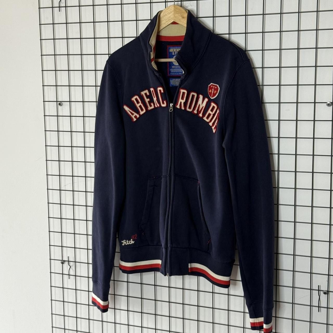 Abercrombie & Fitch Abercrombie and Fitch Sweatshirt Zip Up Embroidered Navy Size US M / EU 48-50 / 2 - 4 Thumbnail