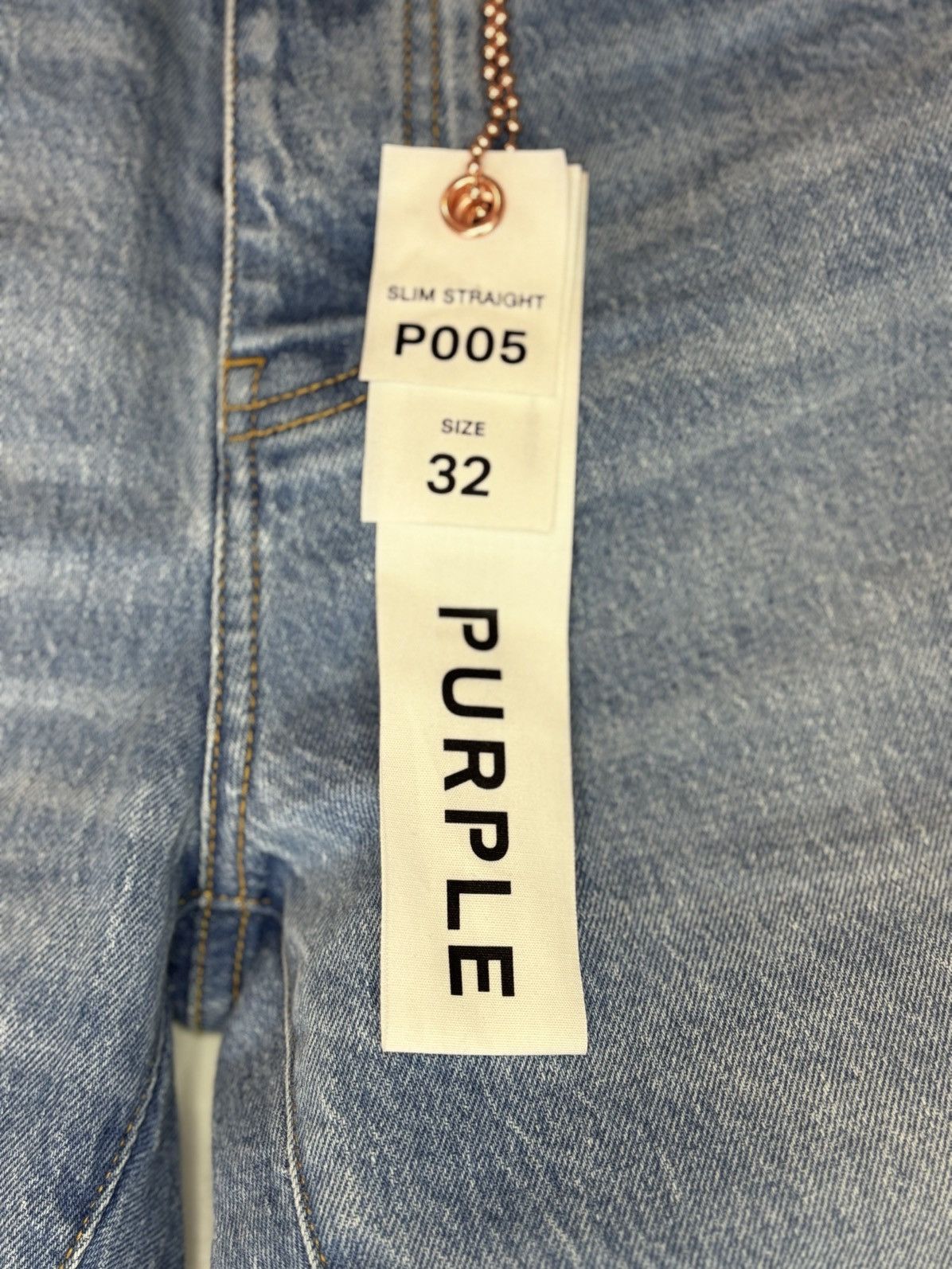 Purple Brand Purple Brand P005 Slim Straight Light Clean Indigo Size US 32 / EU 48 - 5 Thumbnail