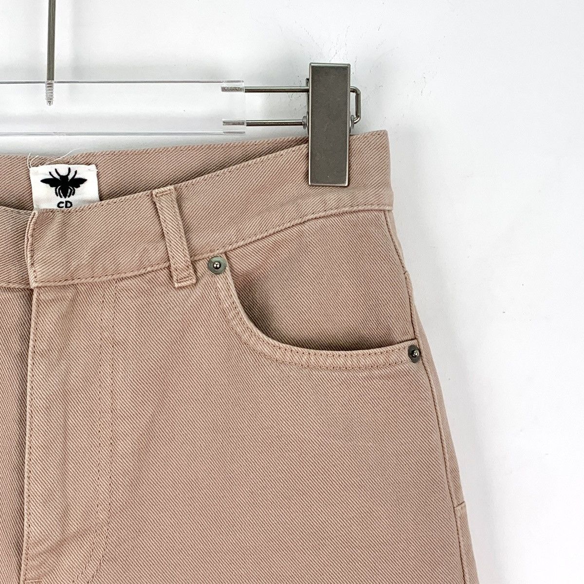 Dior Dior Light Pink Cotton Denim Wide-Leg Pants K26WX Size 24" / US 00 / IT 34 - 4 Thumbnail