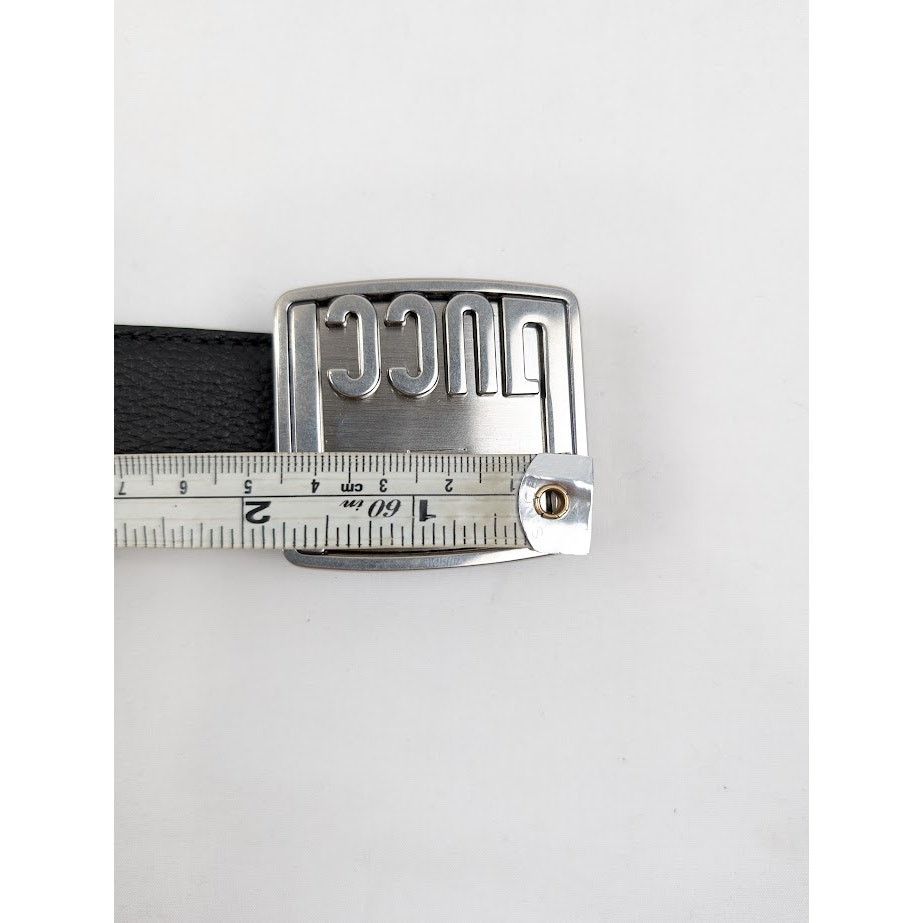 Gucci o1rshd1 Size: 90 CM / Logo Plate Belt in Black Size 36 - 12 Thumbnail