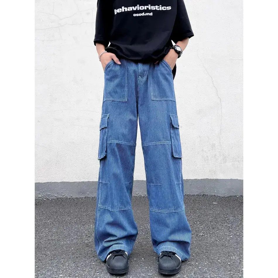 Japanese Brand Retro loose wide leg straight leg pocket jeans Size US 32 / EU 48 - 5 Thumbnail