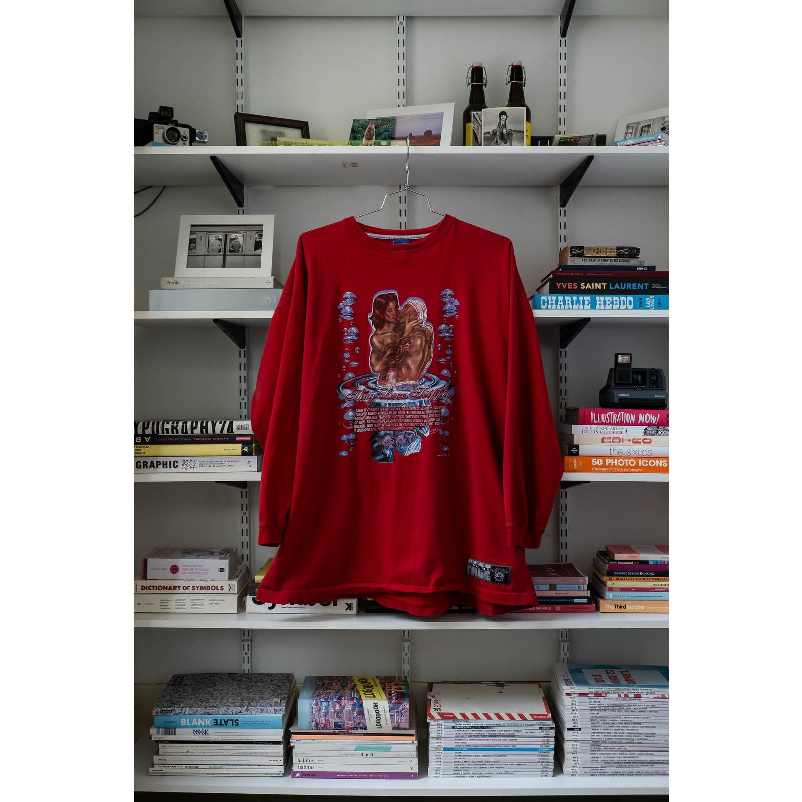 image of Rap Tees x Vintage '03 Give Me Face "thug Love Trippin'" Long Sleeve Red, Men's (Size 2XL)