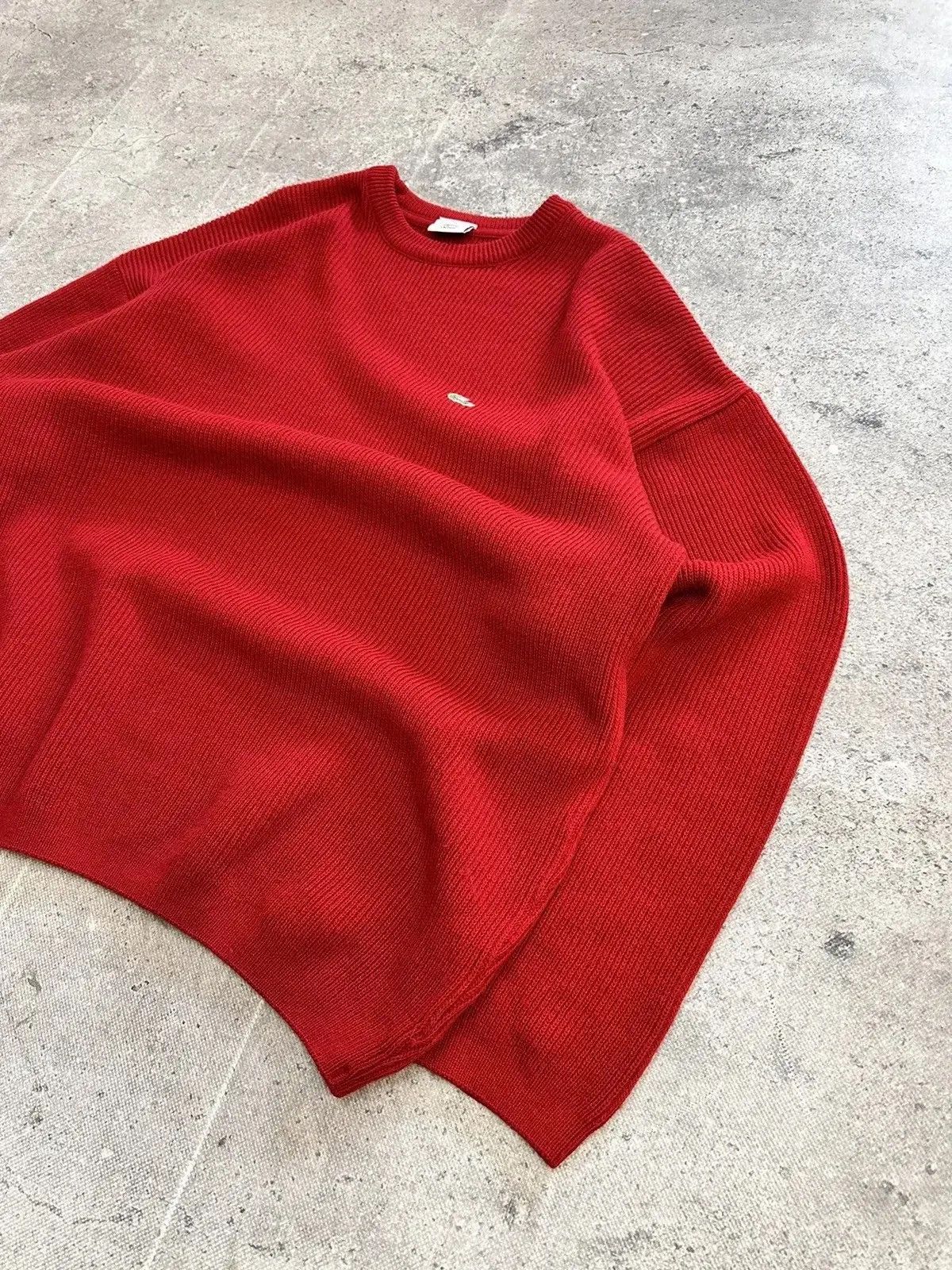 Lacoste × Vintage SALE💣💣 Chemise Lacoste knit Red wool blue sweater Size US XL / EU 56 / 4 - 5 Thumbnail