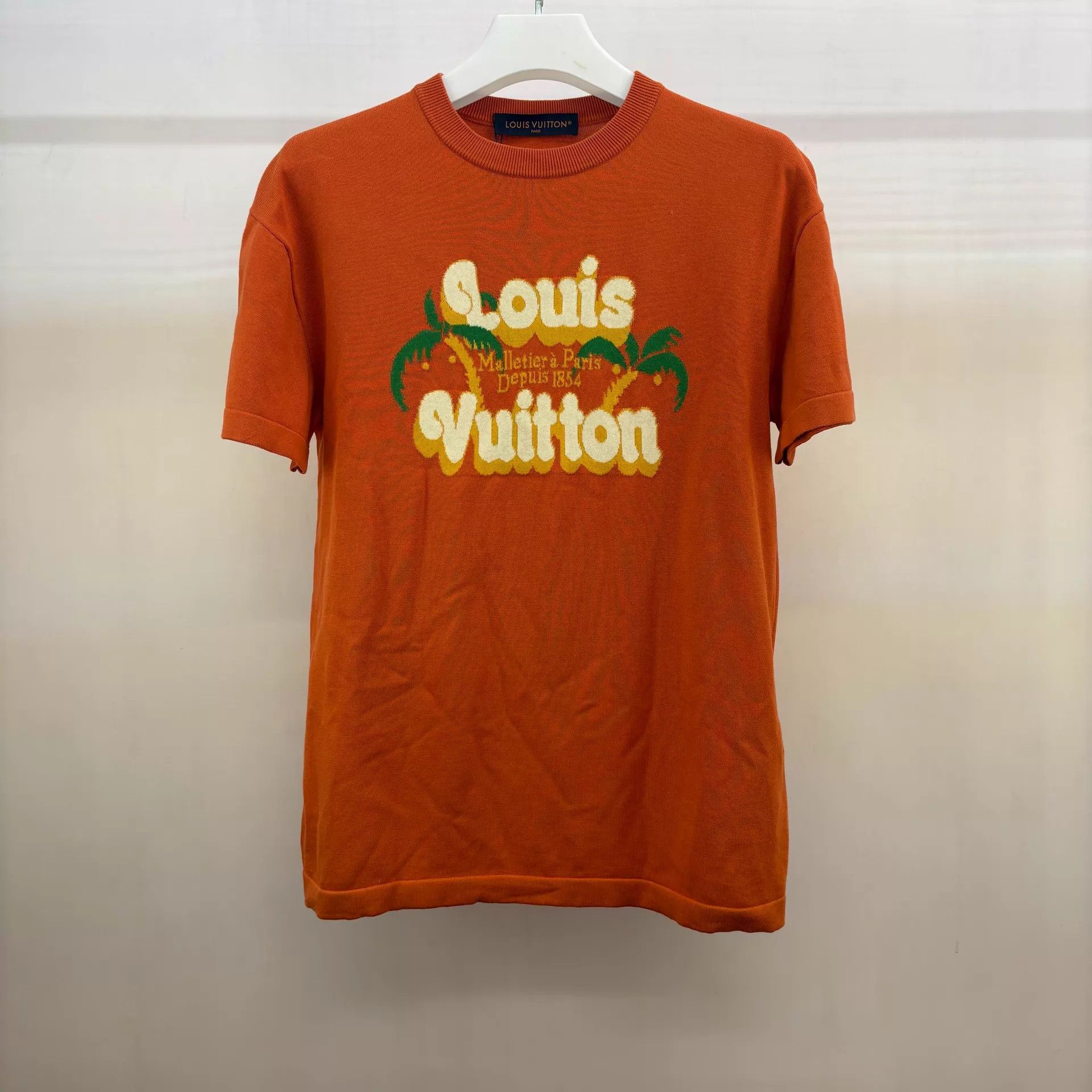 Louis Vuitton Louis Vuitton Orange Coconut Tree Knit Short Sleeve S Size US S / EU 44-46 / 1 - 1 Thumbnail