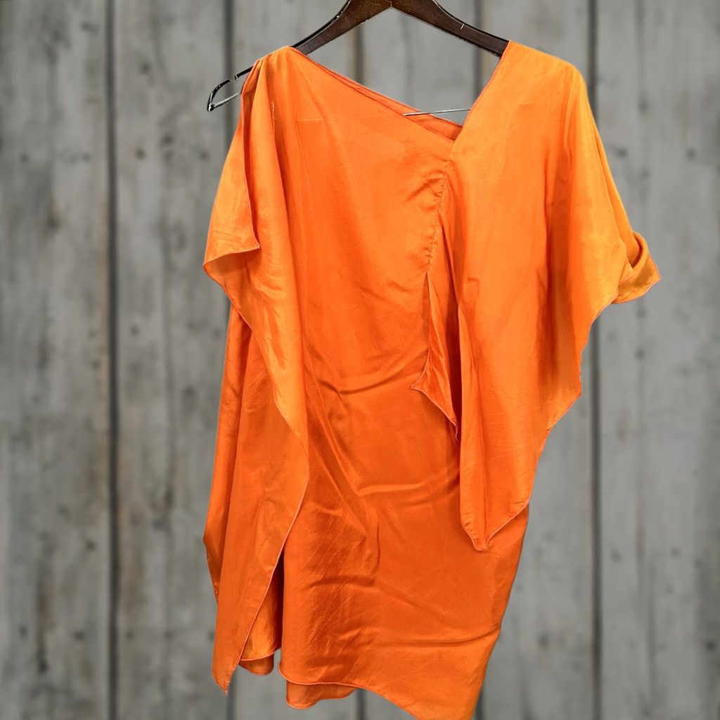 Vintage Yigal Azrouel New York Blouse Womens Small Silk Asymmetric Kimono Quiet Luxury Size S / US 4 / IT 40 - 1 Thumbnail