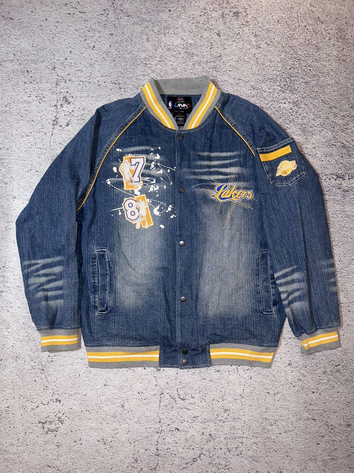 NBA NBA Los Angeles Lakers Denim Varsity Jacket (UNK) Archive Size US L / EU 52-54 / 3 - 1 Thumbnail