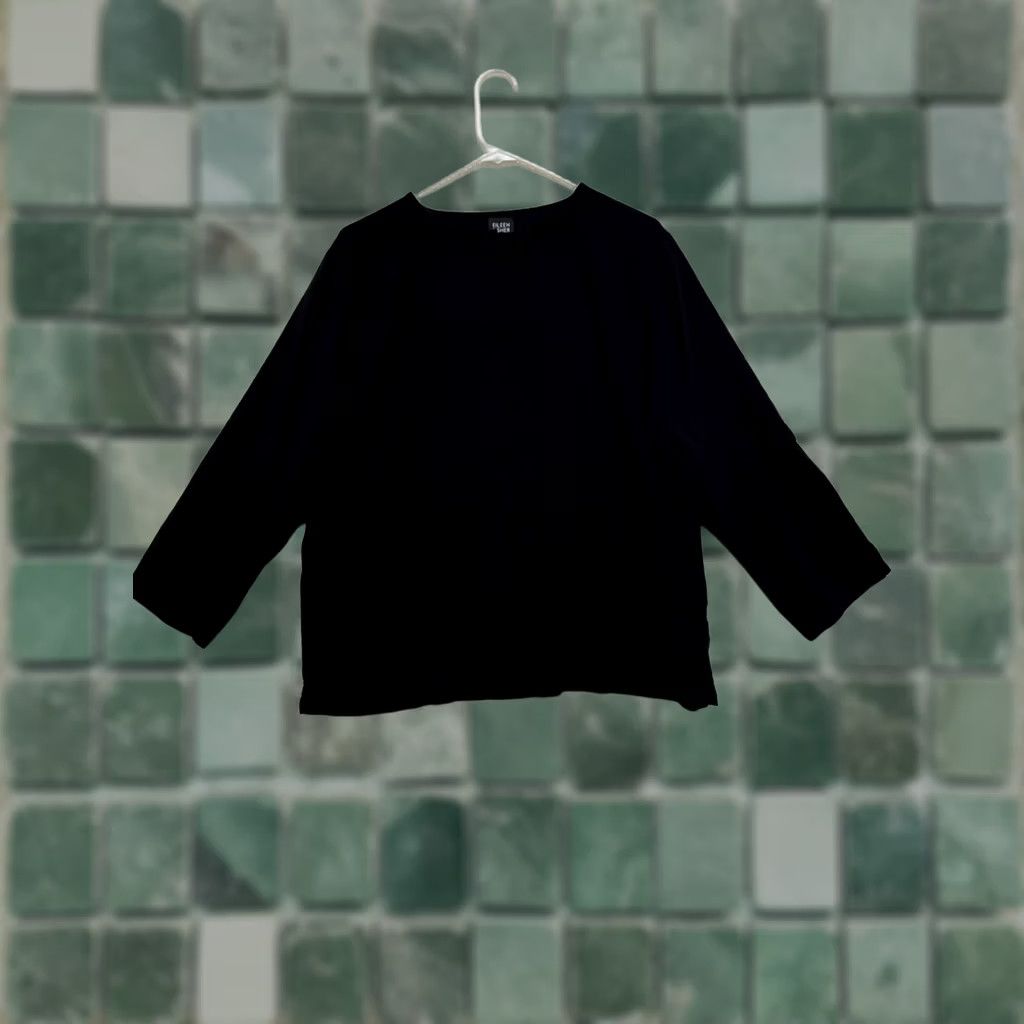 Eileen Fisher EILEEN FISHER Cardigan Top Silk 100% Sheer Button Long Sleeve Black L Womens Regular Cardigan Size L / US 10 / IT 46 - 1 Thumbnail