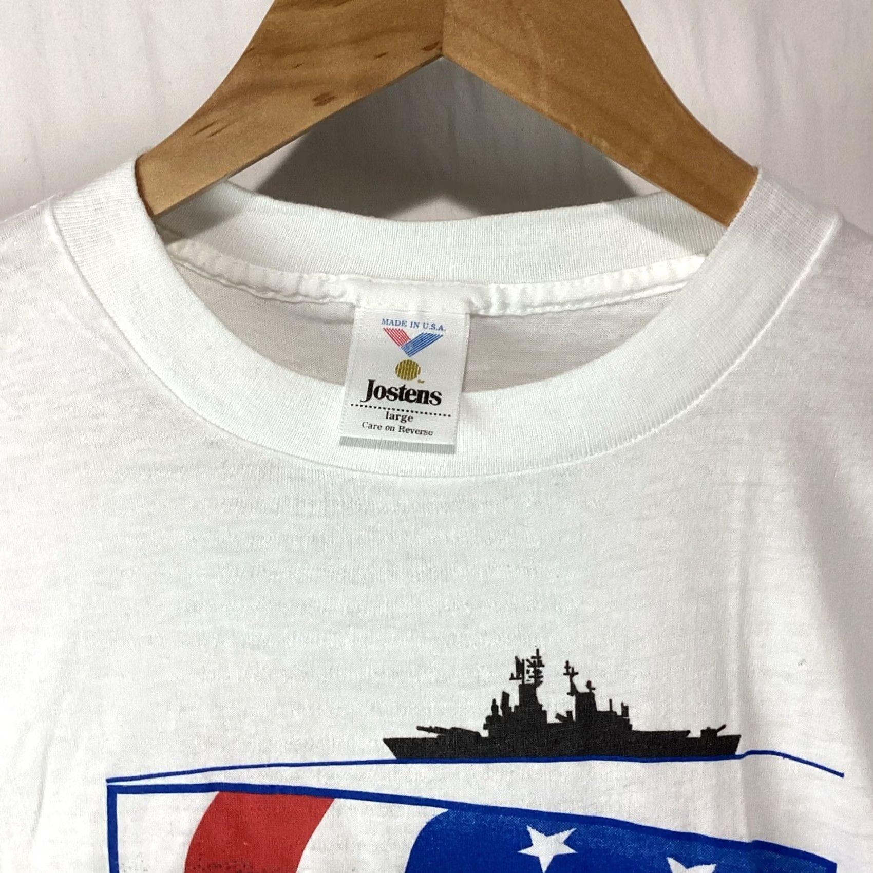 Vintage VINTAGE Gulf War Shirt Mens L Desert Storm Military 90s T-Shirt White Cotton Blend Polyester Crew Neck Short Sleeve Logo USA 90s Mens Size US L / EU 52-54 / 3 - 4 Thumbnail