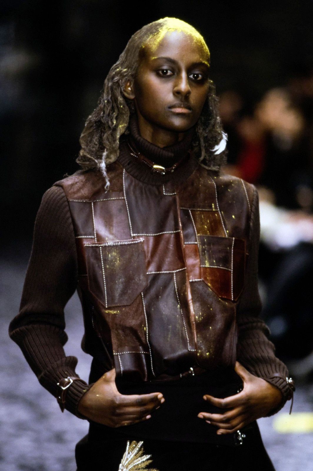 Alexander McQueen Alexander McQueen AW00 Leather Patchwork Knit Jacket Size M / US 6-8 / IT 42-44 - 13 Thumbnail