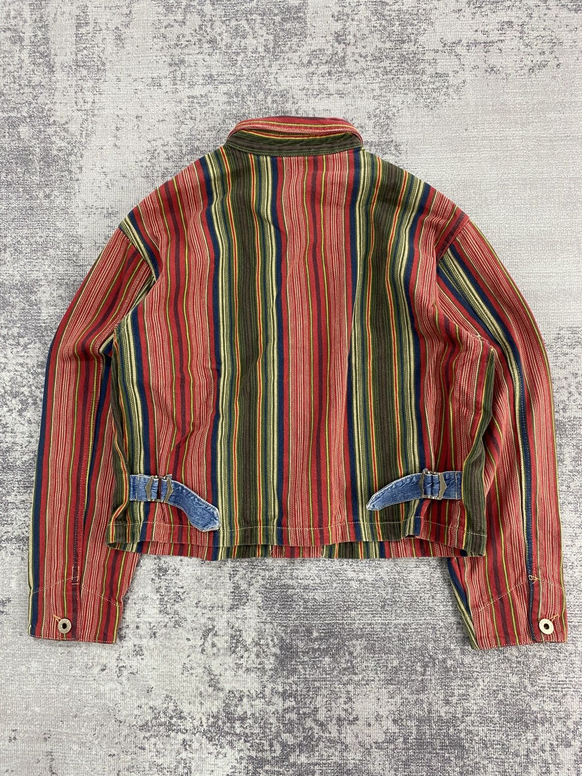 Vintage Vintage guess 80/90s stripe jackets buckle back Size US S / EU 44-46 / 1 - 16 Thumbnail