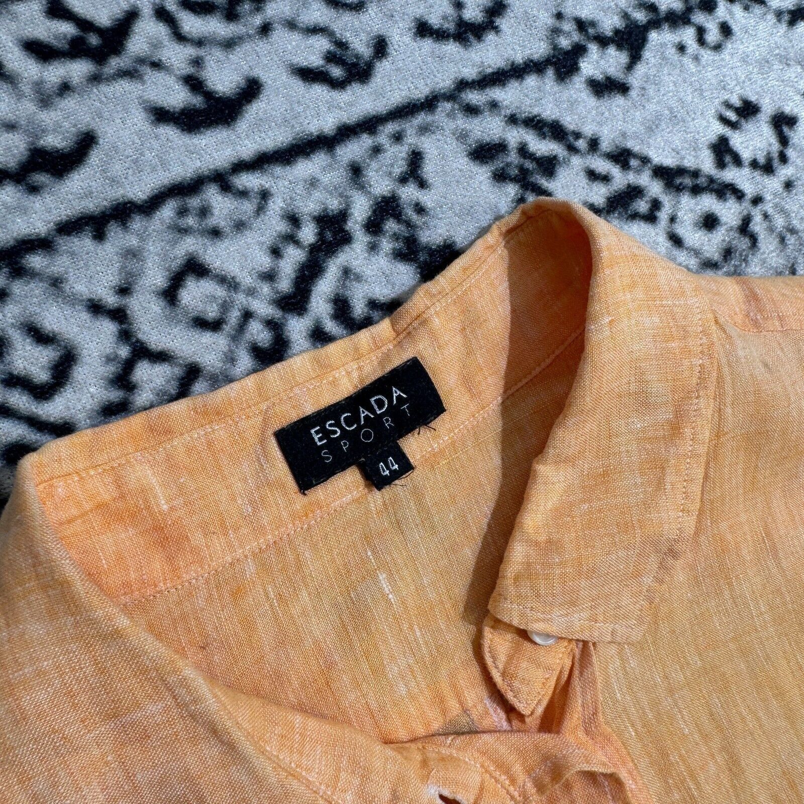 Escada × Vintage Vintage Escada Sport Orange Linen Button Up Shirt Size M Y2K Size US M / EU 48-50 / 2 - 4 Thumbnail