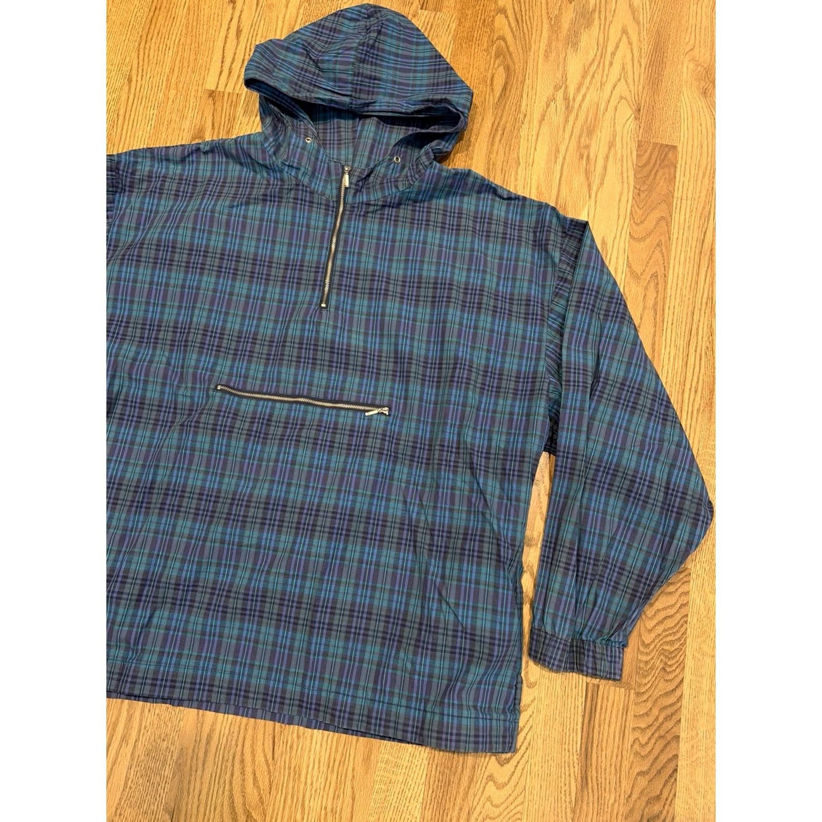 Gap VINTAGE Gap Warehouse Blue Plaid Anorak Hoodie Jacket Men’s L Cotton Zip 90s Retro Size US L / EU 52-54 / 3 - 4 Thumbnail