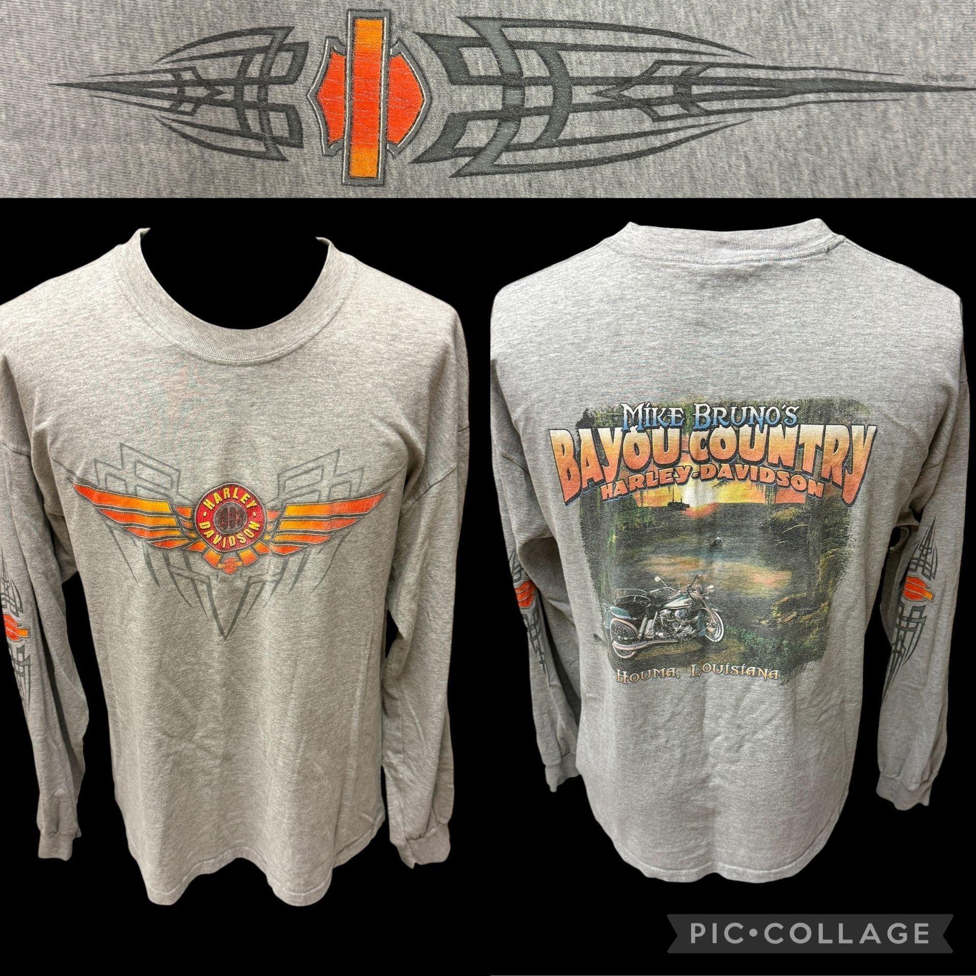 Harley Davidson H-D Motorcycle Mike Bruno's BAYOU COUNTRY LA SWAMP Biker Tee Size US XL / EU 56 / 4 - 2 Thumbnail