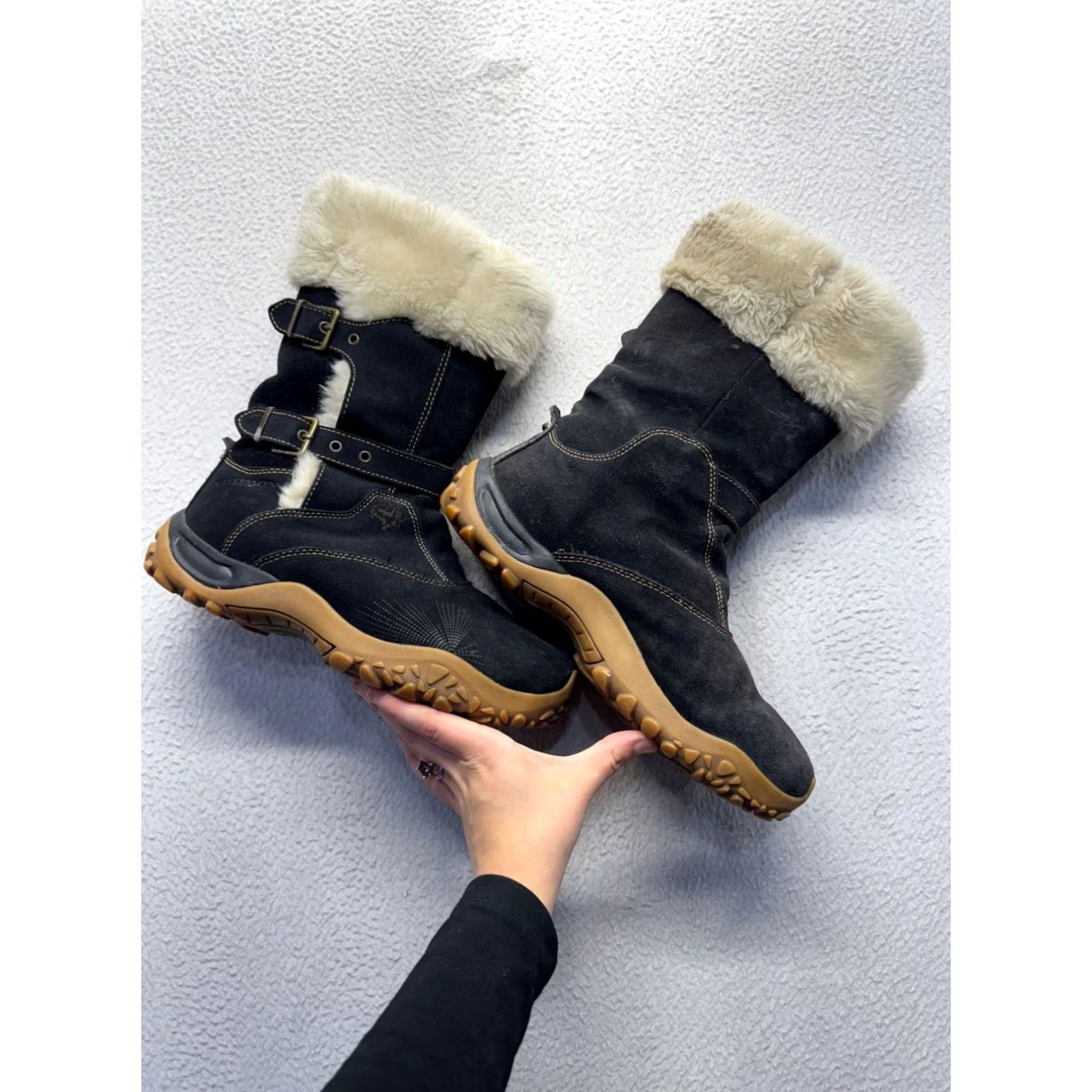 Merrell Merrell Boots Women Suede Black Winter Faux Fur Lining 8 Rubber Sole Outdoor Snow Boot Cap Toe Round Merrell 8 Women Black Winter Snow Boot Size US 8 / IT 38 - 5 Thumbnail