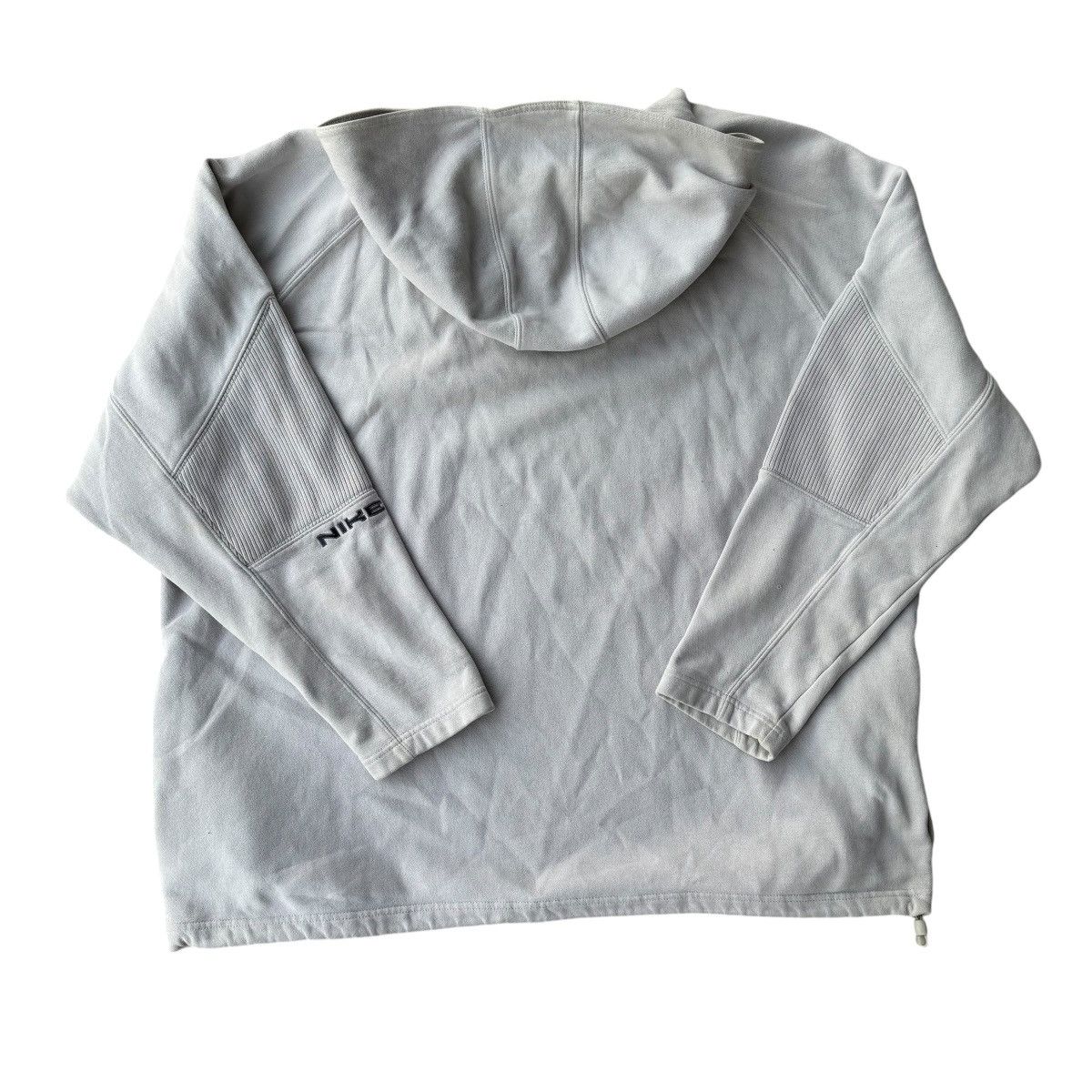 Nike × Vintage Early 2000s Nike Oversized Cream Spellout Hoodie Vintage Y2K Size US XXL / EU 58 / 5 - 14 Thumbnail