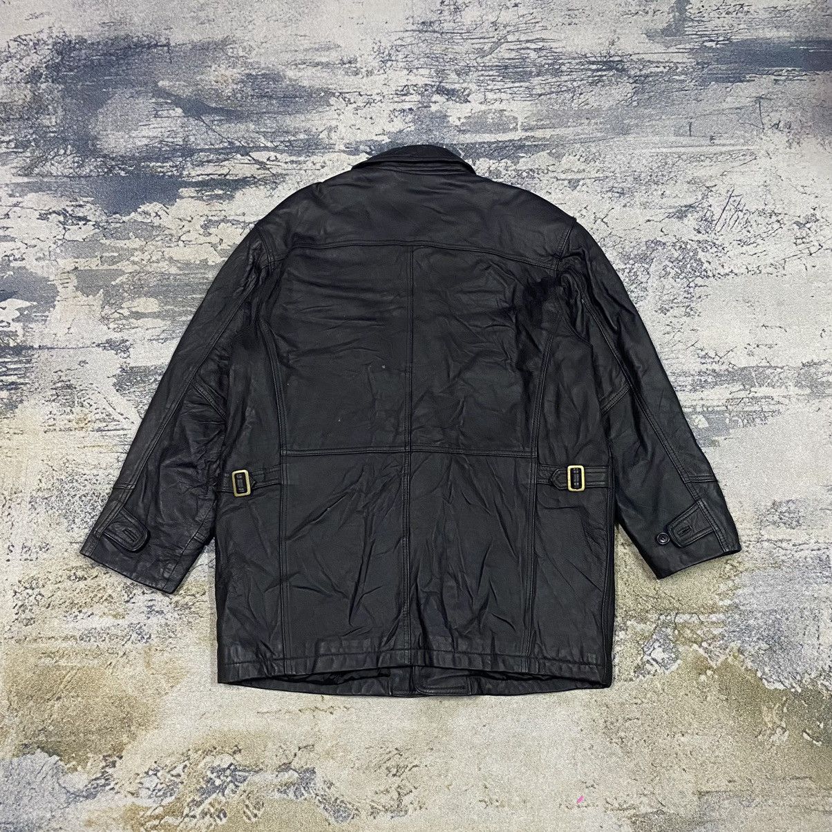 Genuine Leather Vintage Unknown Destination Buckle Side Black Leather Jacket Size US L / EU 52-54 / 3 - 8 Thumbnail