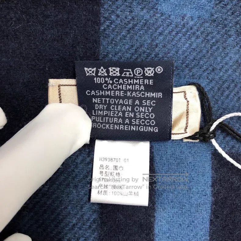 Hermes Hermes size 170*40cm Cashmere scarf, blue Size ONE SIZE - 6 Thumbnail