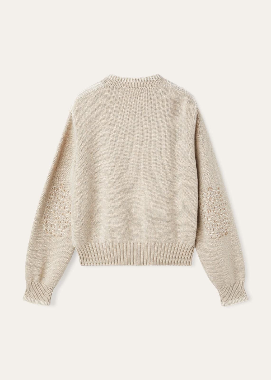 Loro Piana o1srvl11e0125 FAO0065 Ashi Embroidered Cardigan in Beige Size XS / US 0-2 / IT 36-38 - 2 Thumbnail