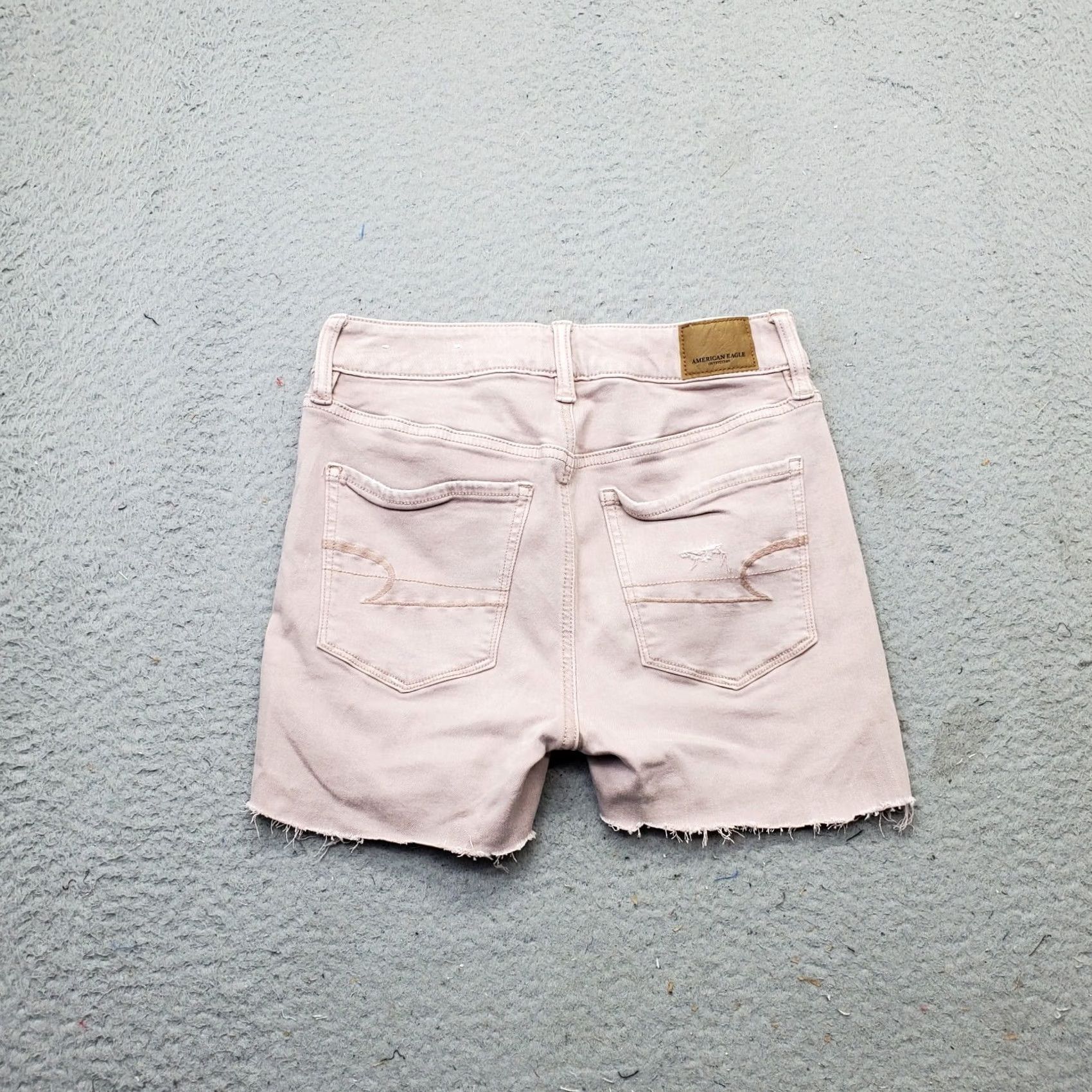 American Eagle Outfitters American Eagle Outfitters Pink Distressed Cut-Off Shorts Women's 4 - 4 Inseam, 13" Waist, 5-Pocket Denim, Stretchable, Casual, Spring/Summer - Womens Size 27" / US 4 / IT 40 - 2 Thumbnail