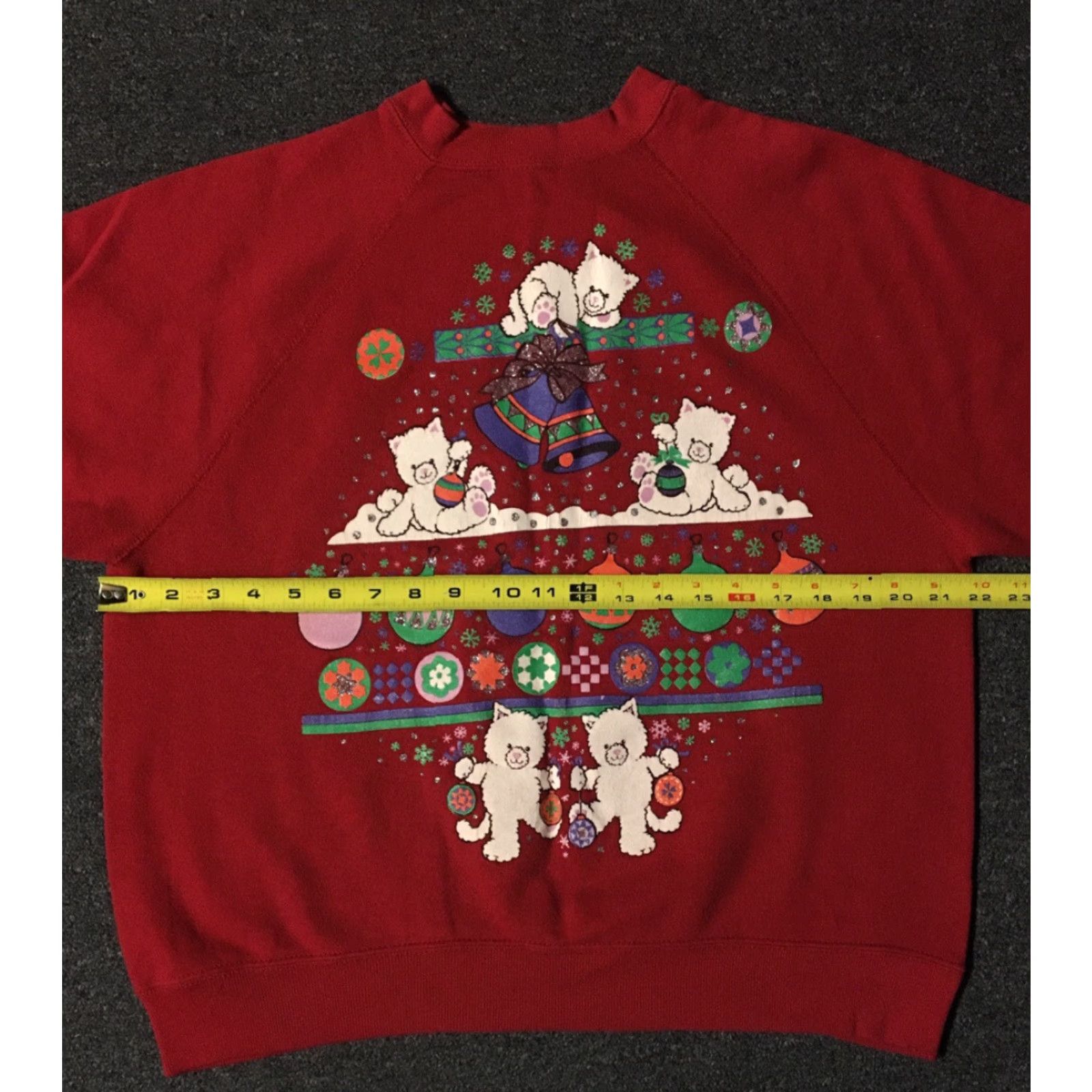 Vintage VINTAGE 80s Christmas Cats Sweatshirt Men S Red USA MBC Pullover Santa Cartoon Grunge Snow Holidays 90s Size US S / EU 44-46 / 1 - 5 Thumbnail