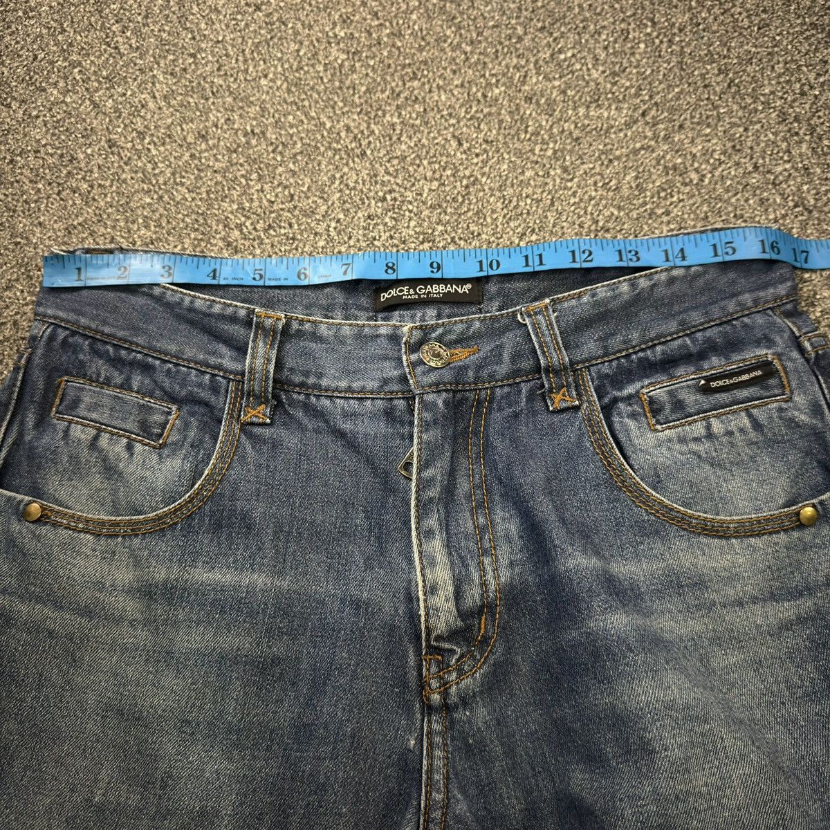 Dolce & Gabbana Dolce & Gabbana 2000 Blue Denim Studded Jeans Streetwear Size US 33 - 15 Thumbnail