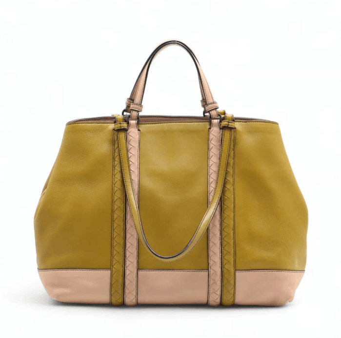 Bottega Veneta Intrecciato Corso Leather Tote Bag Green x Pink Size ONE SIZE - 1 Thumbnail