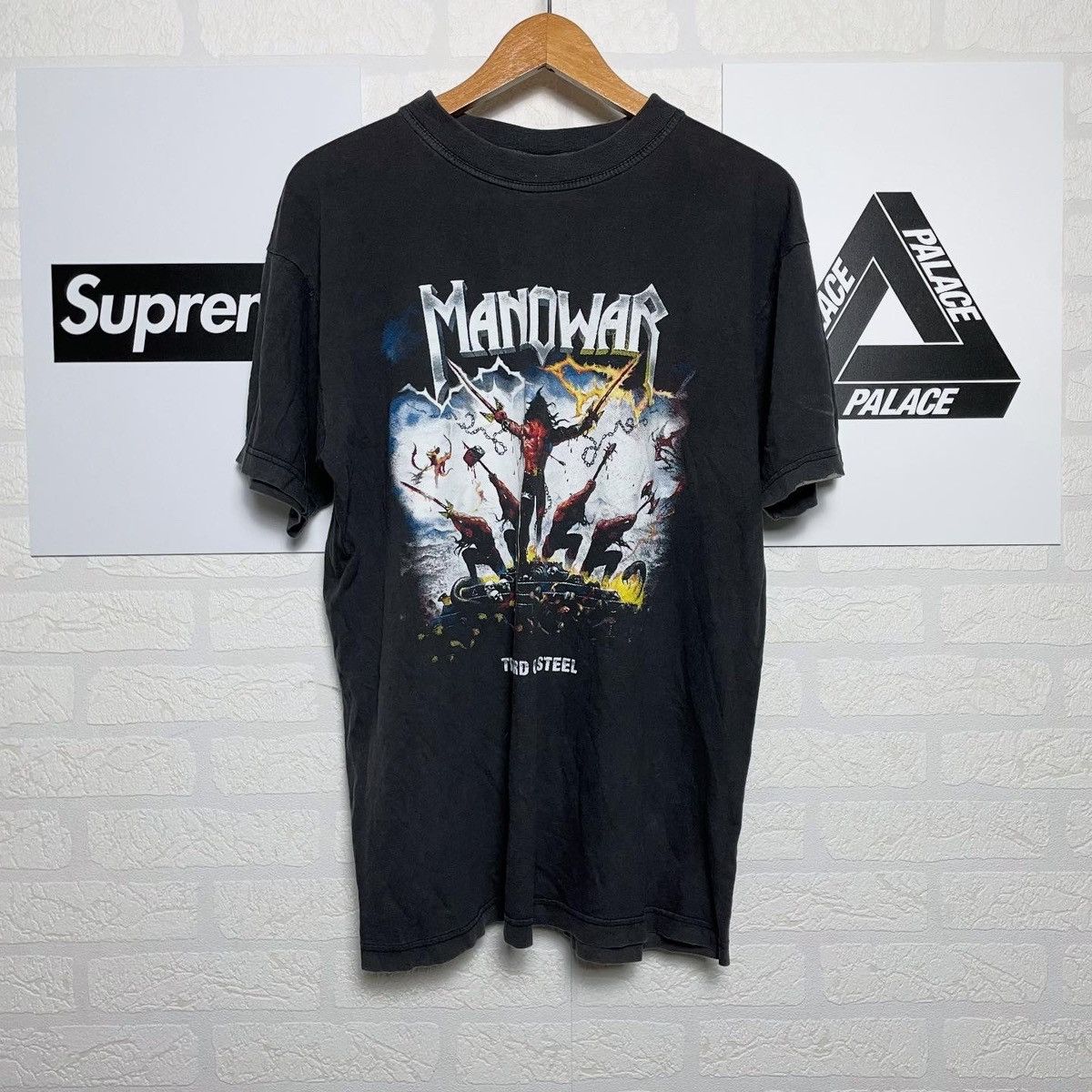 Band Tees Vintage Y2K Manowar T Shirt Tee like Iron Maiden Metallica Size US M / EU 48-50 / 2 - 1 Thumbnail