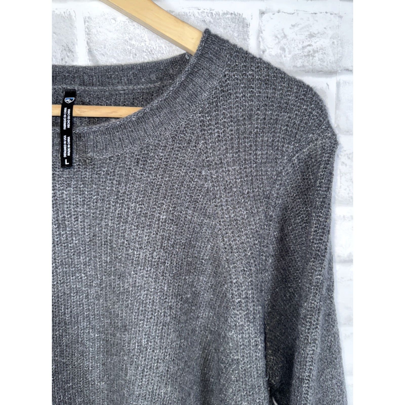 Vintage KUHL Gray Acrylic Wool Blend Sweater Womens L Pullover Mediumweight Comfort Knit Shirt? Size L / US 10 / IT 46 - 2 Thumbnail