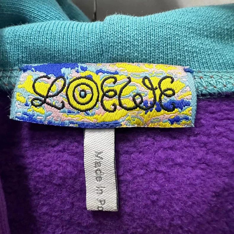 Loewe LOEWE Purple striped printed logo hoodie Size XS / US 0-2 / IT 36-38 - 3 Thumbnail