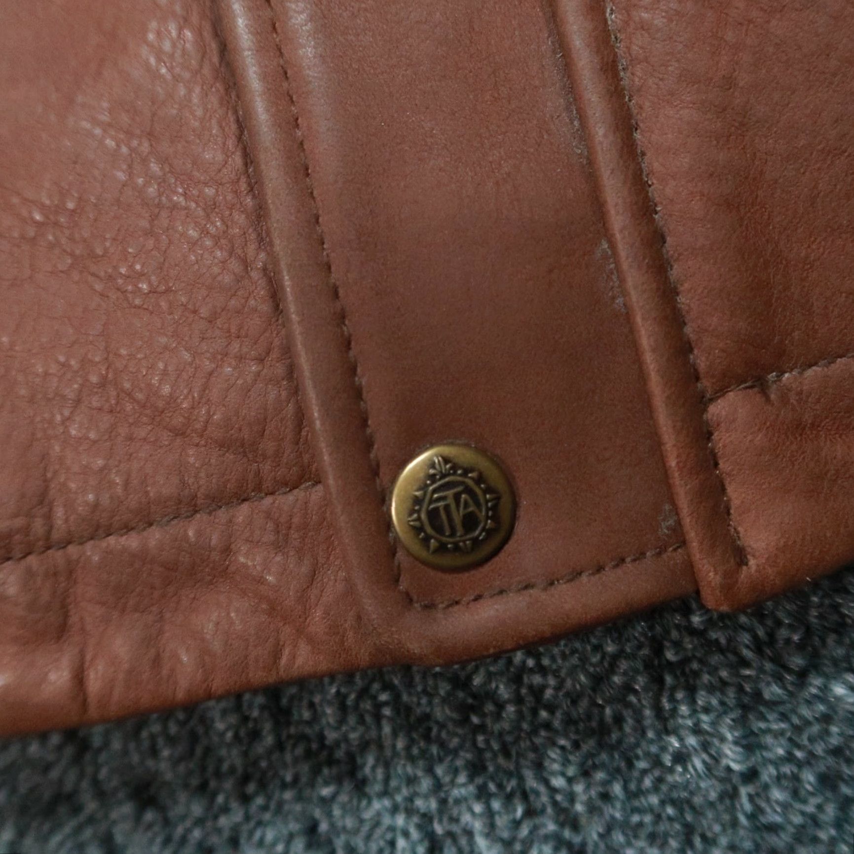 The Territory Ahead Territory Ahead Jacket Mens XL Brown Leather Quilt Lined Full Zip Snap Size US XL / EU 56 / 4 - 7 Thumbnail