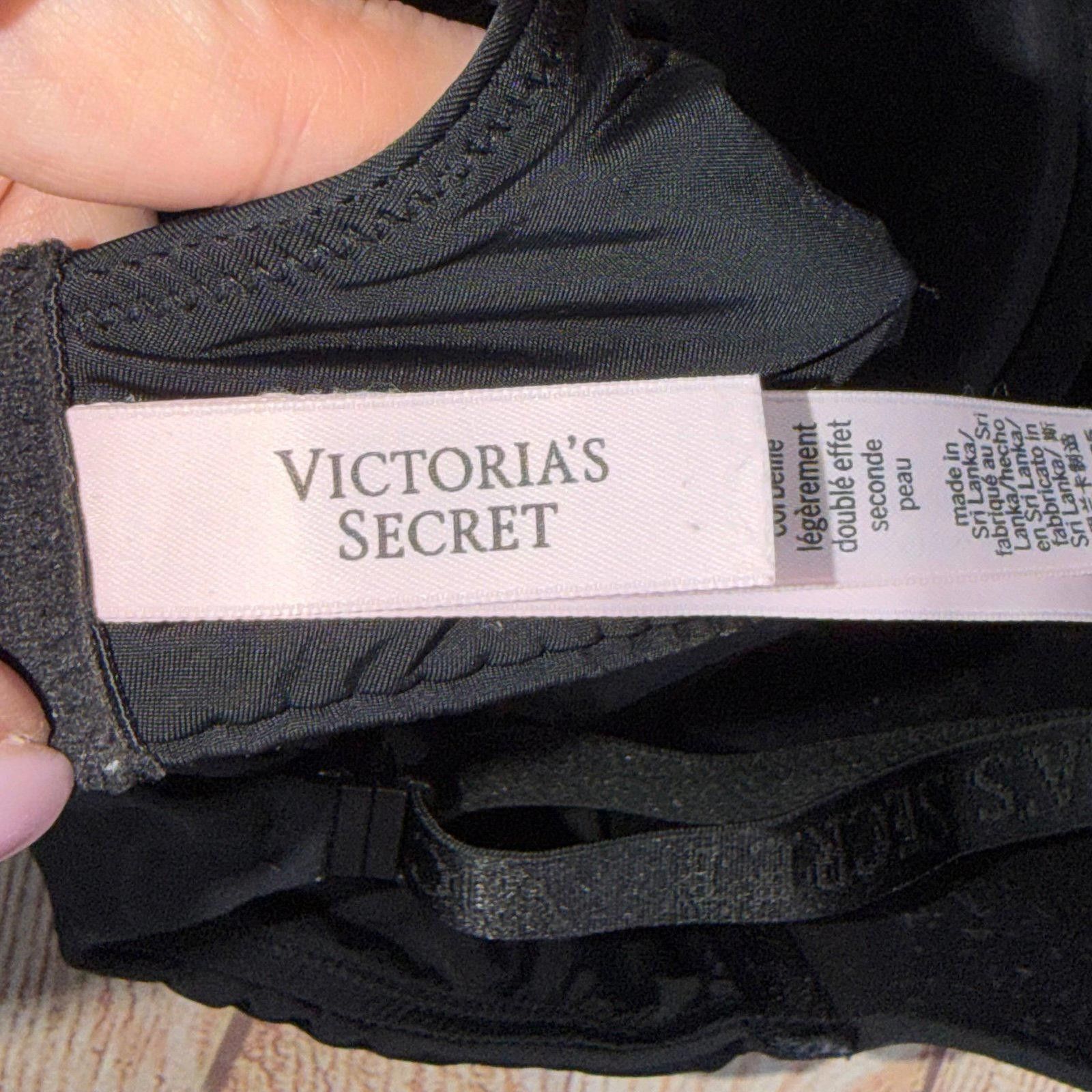 Other Victoria's Secret 38C Black T-Shirt Lightly Lined Bra Size ONE SIZE - 5 Thumbnail