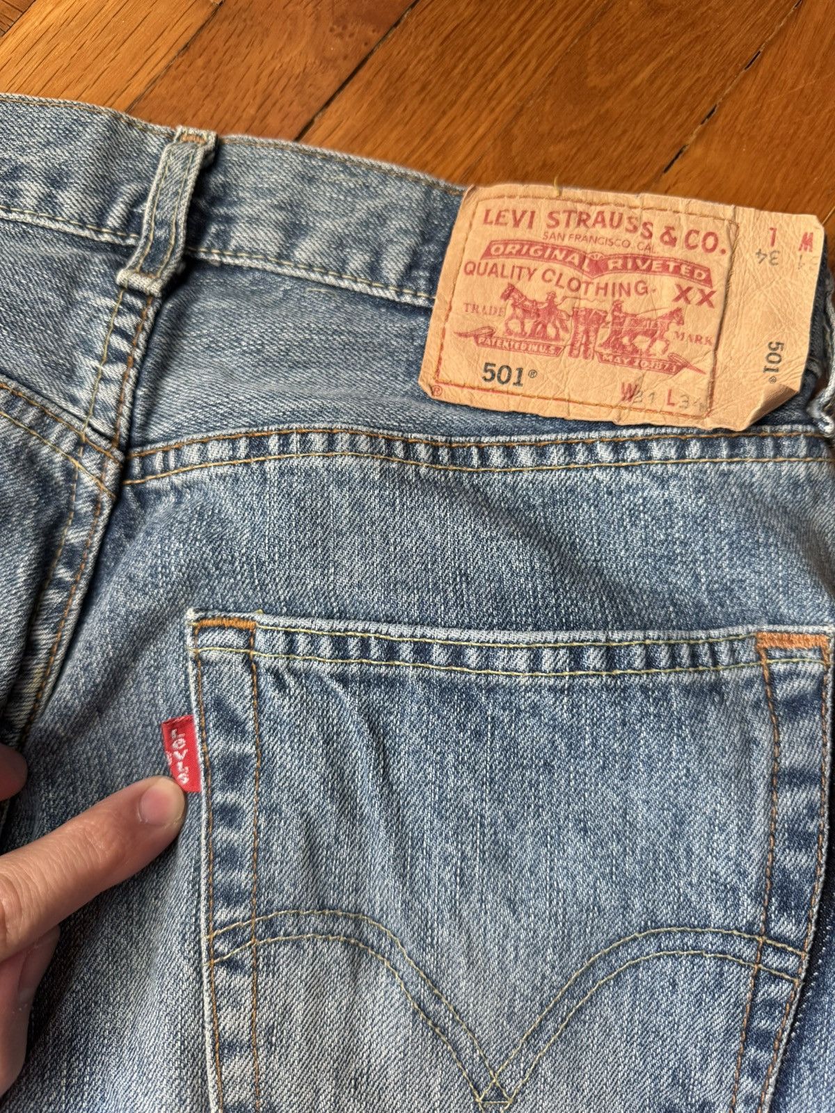 Levi's Vintage Clothing Levi’s Vintage factory inforced knee denim jeans Size US 31 - 5 Thumbnail