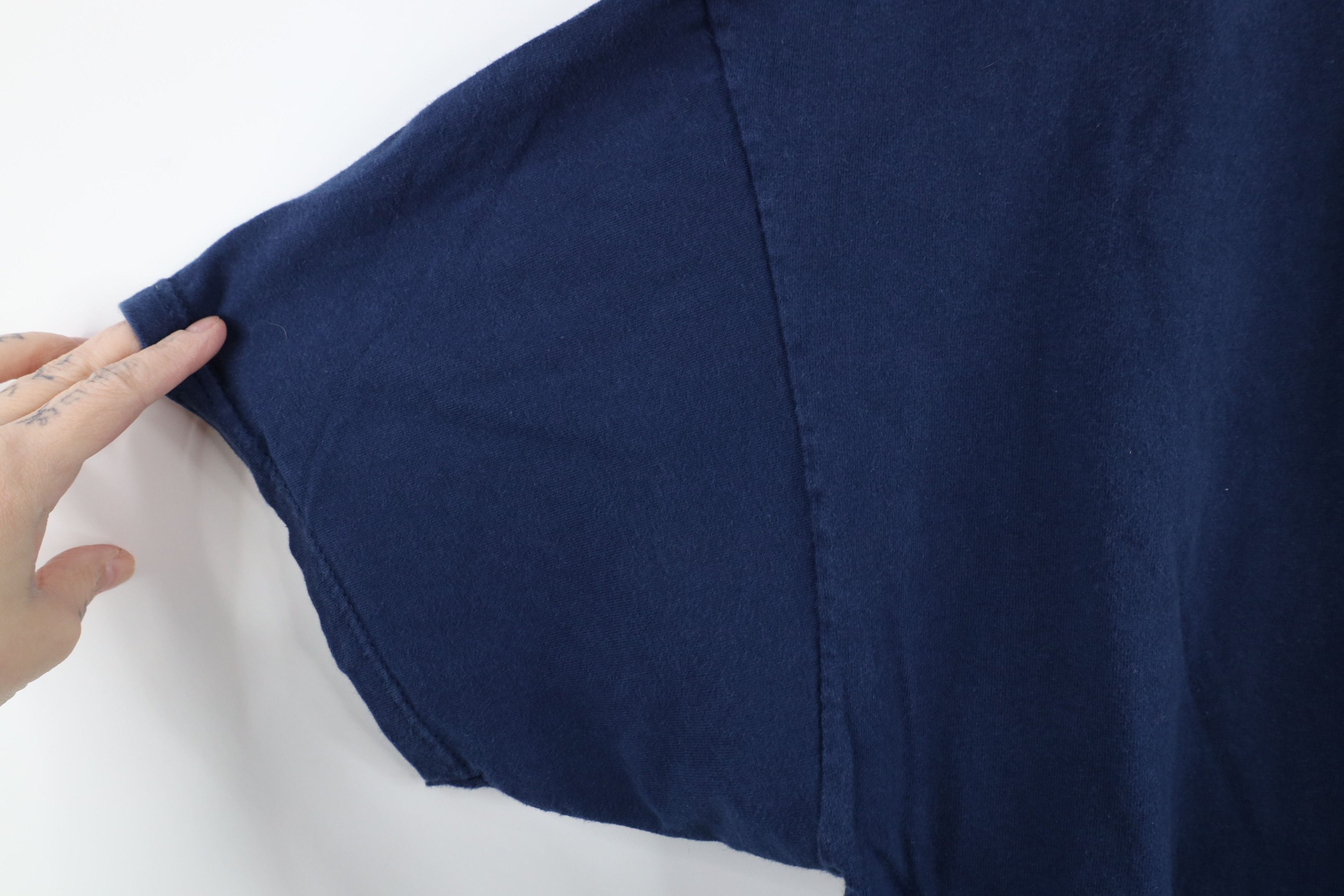 Hanes × Vintage Vintage 90s Hanes Beefy Cotton Pocket T-Shirt Navy Blue Size US XXL / EU 58 / 5 - 5 Thumbnail