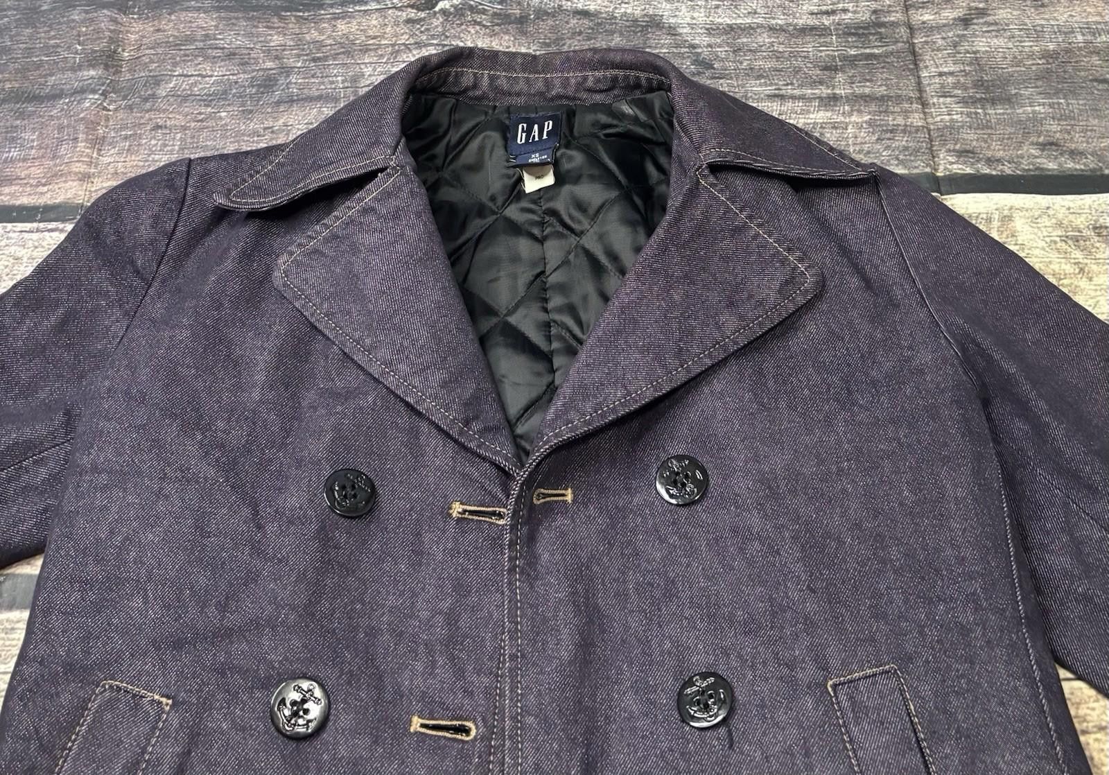 Gap VTG Gap Pea Coat Jacket Women's XS Denim Cotton Purple Size XS / US 0-2 / IT 36-38 - 4 Thumbnail