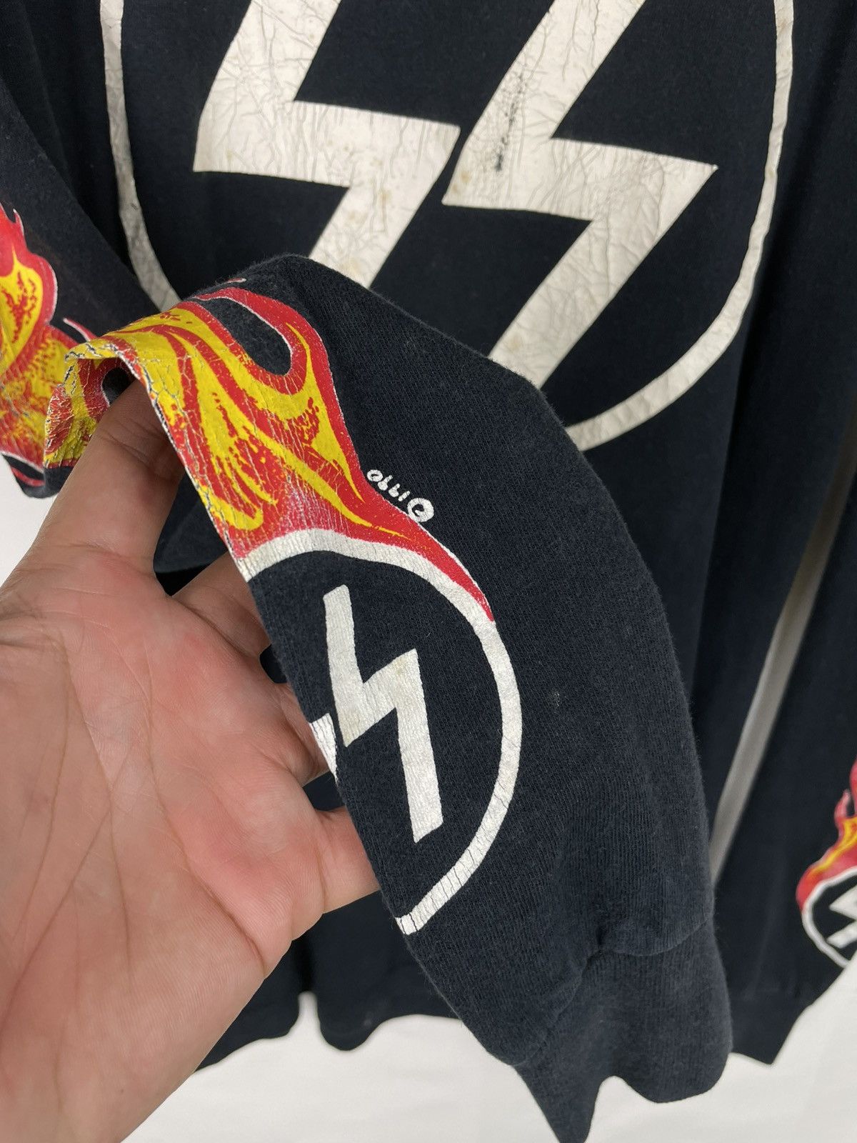 The Leather Shop × Vintage Vtg 90s Concho Creations Long Beach SS Flames LS Tee USA Size US L / EU 52-54 / 3 - 8 Thumbnail
