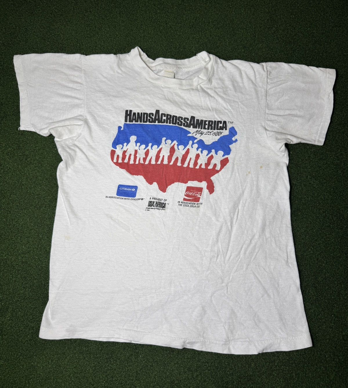 Vintage 80s Hands Across America Jordan Peele US Movie S/M T Shirt Size US S / EU 44-46 / 1 - 1 Thumbnail