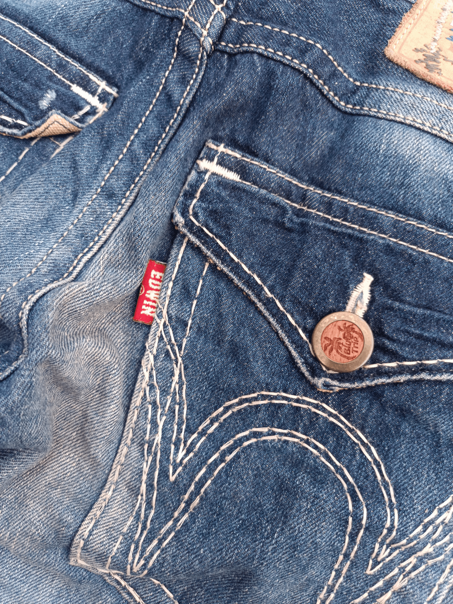 14th Addiction × Edwin × If Six Was Nine Edwin Exclusive Vintage Flare Distressed Whiskers Denim Size US 33 - 17 Thumbnail