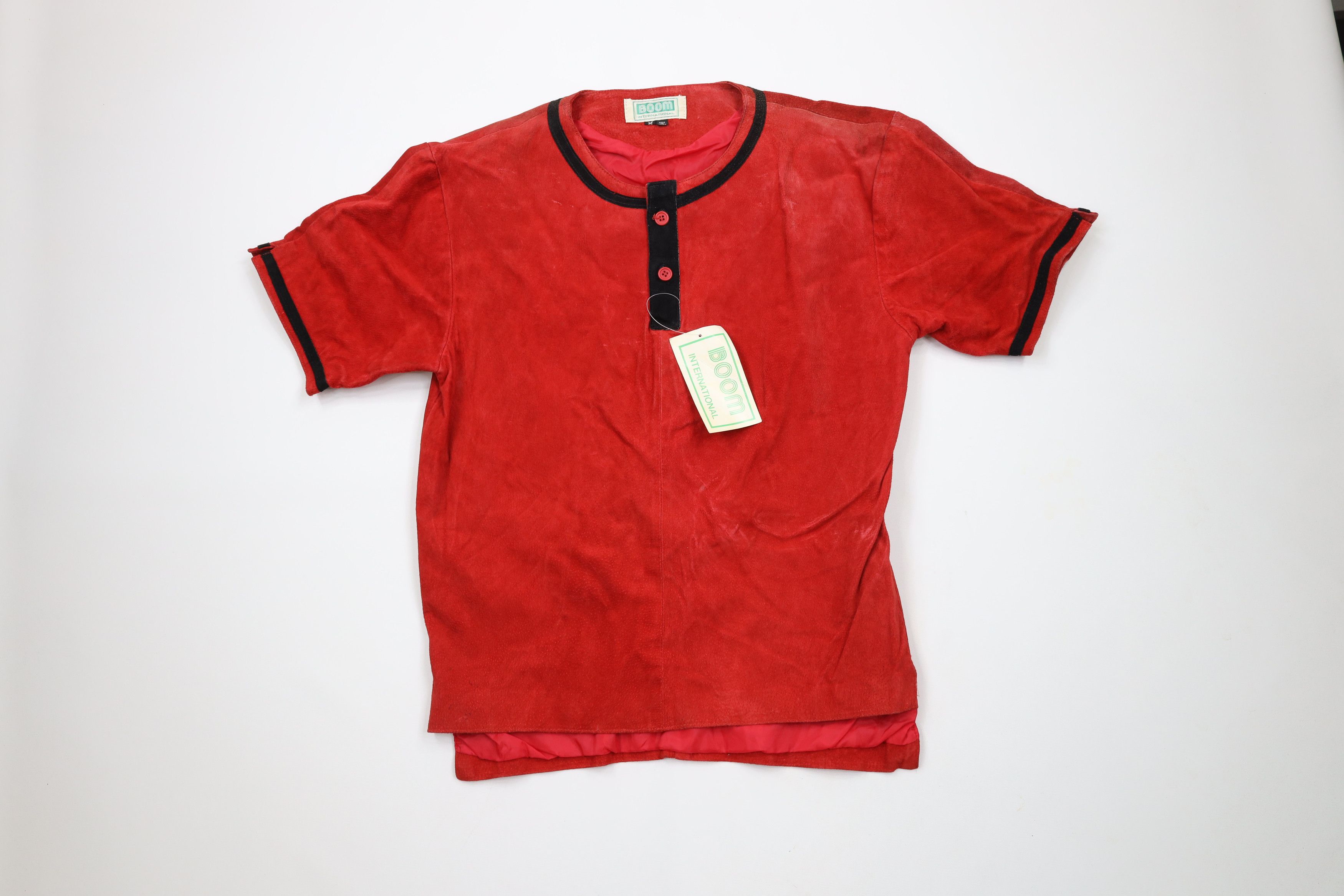Deadstock Vintage 90s Streetwear Suede Leather Shorts Suit