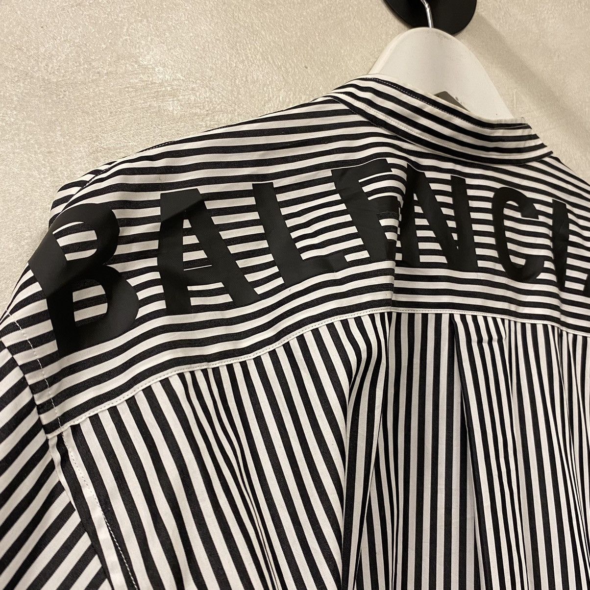 Balenciaga Balenciaga - Logo Striped Poplin Shirt Size XXS / US 00 / IT 34 - 2 Thumbnail