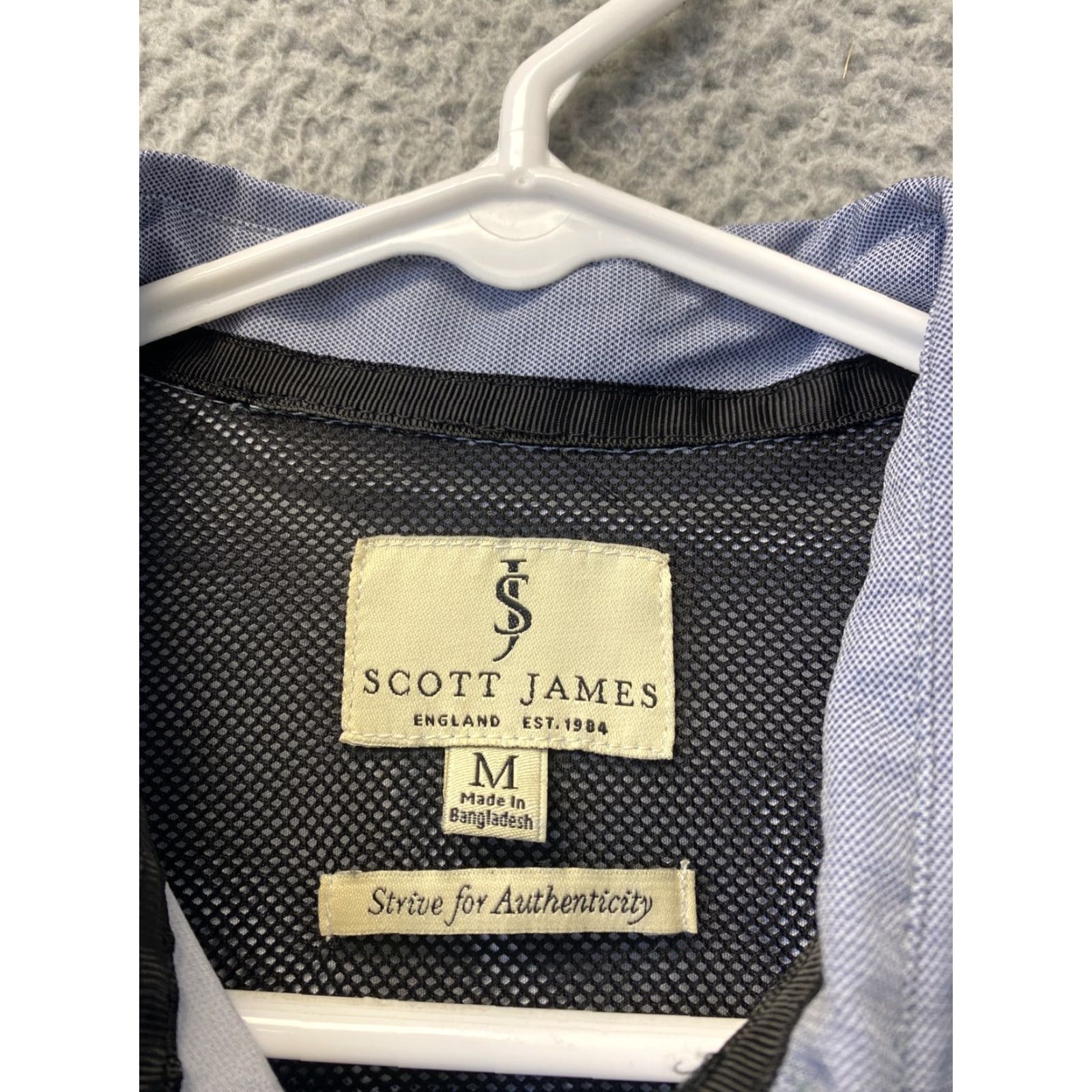 Vintage Scott James Shirt Men's M Blue Short Sleeve Button-Up Button /110-45 Size US M / EU 48-50 / 2 - 3 Thumbnail