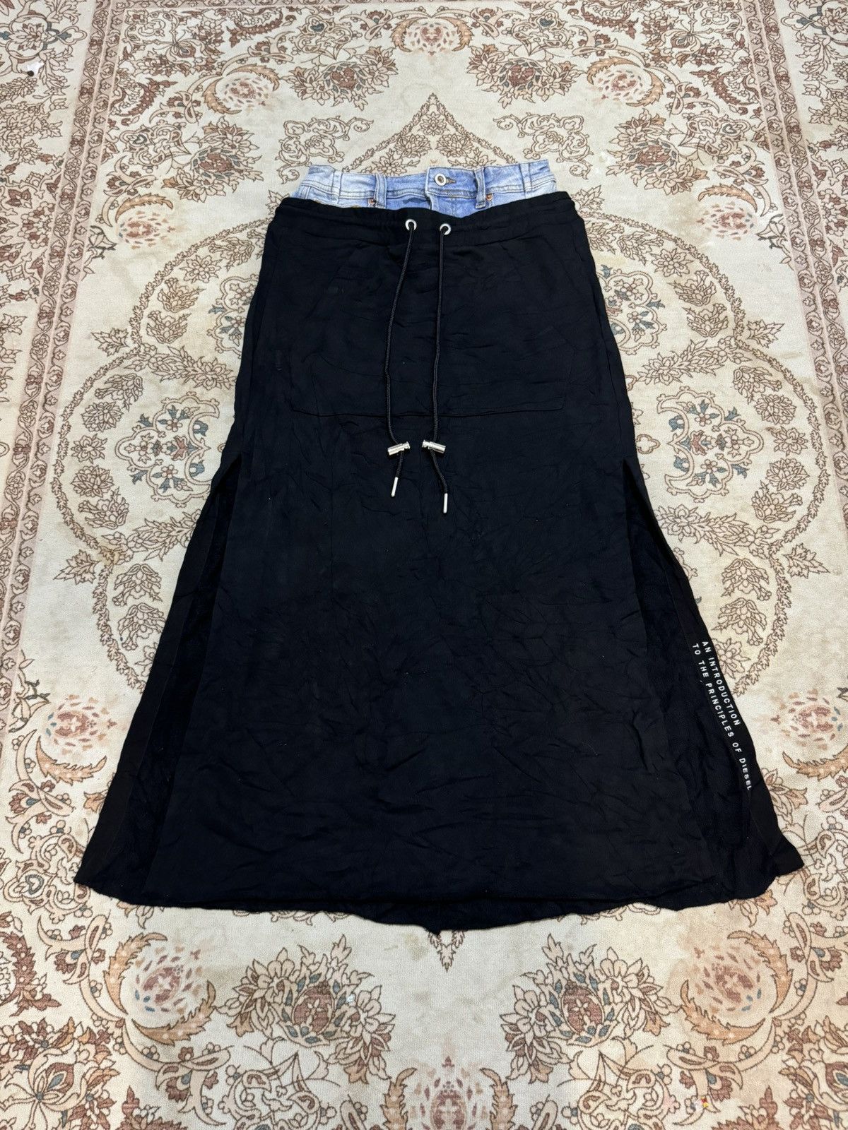 Vintage Y2K DIESEL Hibrid Denim Maxi Skirt