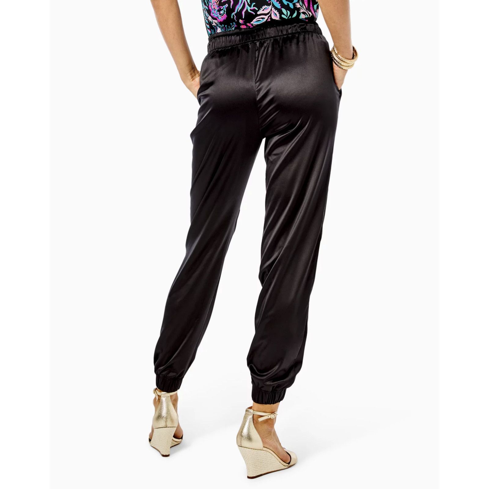 Lilly Pulitzer Lilly Pulitzer Julissa Stretch Pant Satin Elastic Cuff XS Size 28" / US 6 / IT 42 - 4 Thumbnail
