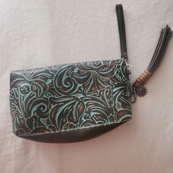 Patricia Nash Patricia Nash Deep Mossy Green & Tooled Turquoise Etching Zi Size ONE SIZE - 2 Thumbnail
